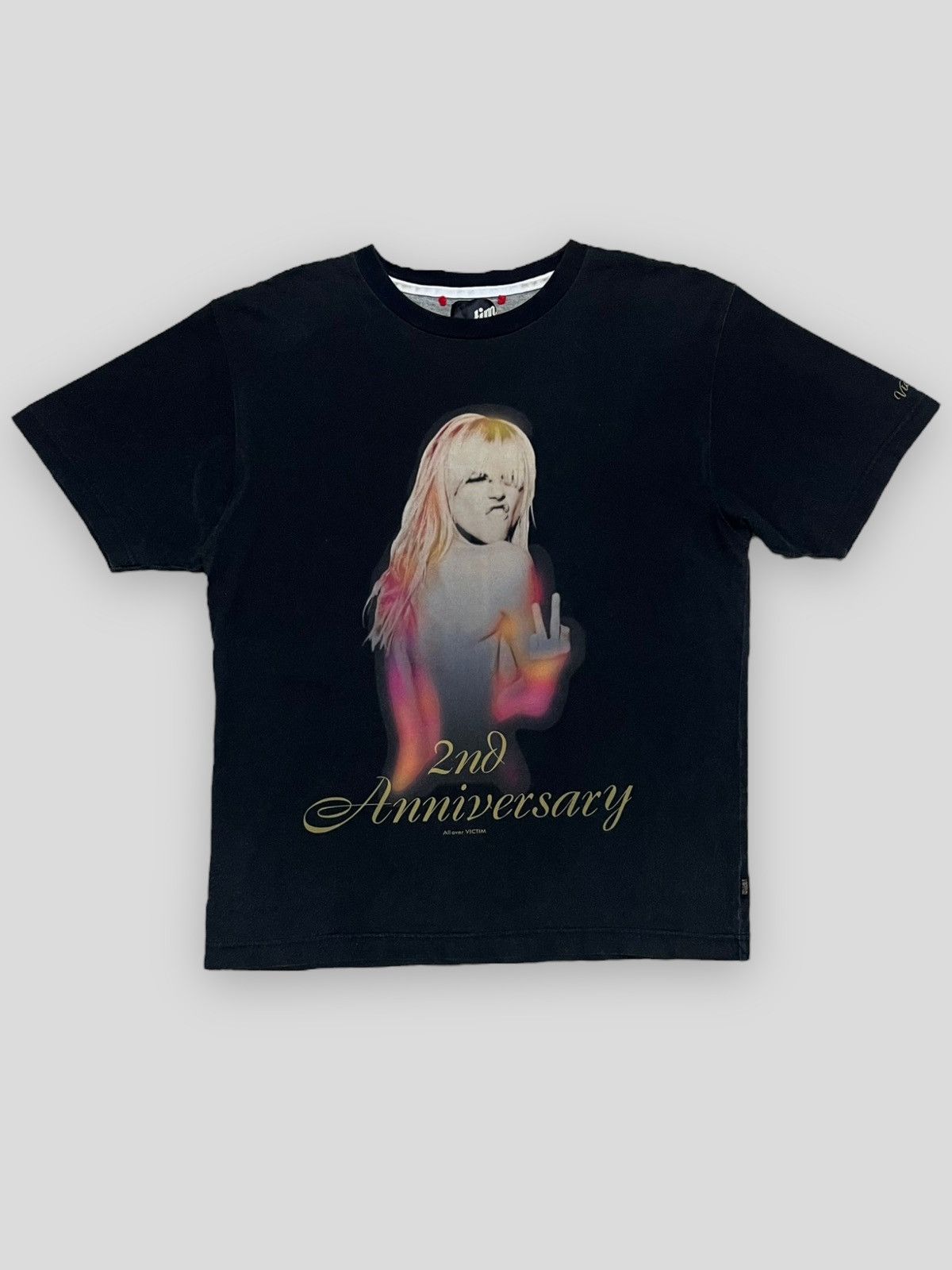 image of Hysteric Glamour x Vintage Send Offerjapan Victim 2Nd Anniversary Anarchy Girl Tshirt in Black (Siz