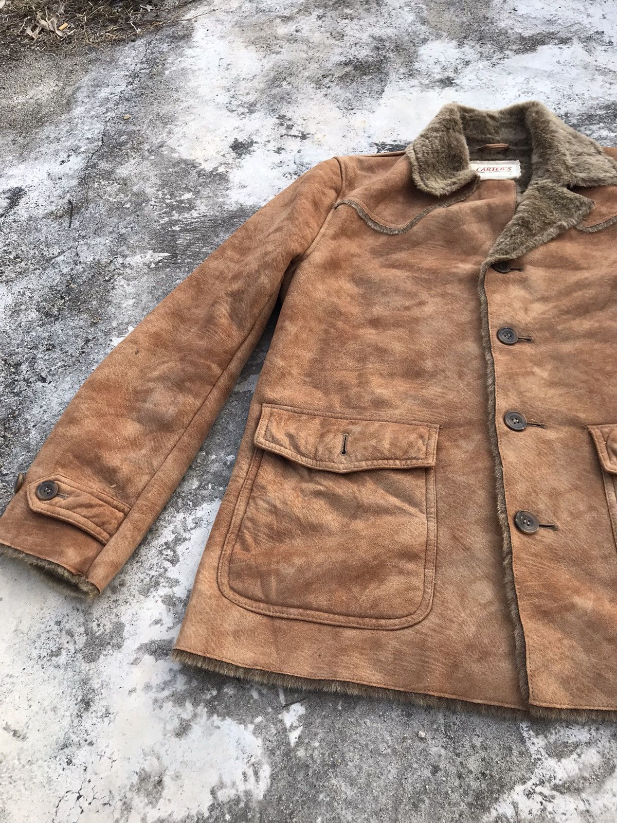 Freewheelers Vintage 90's Carters Rare Design Leather Jacket Size US XXL / EU 58 / 5 - 5 Thumbnail