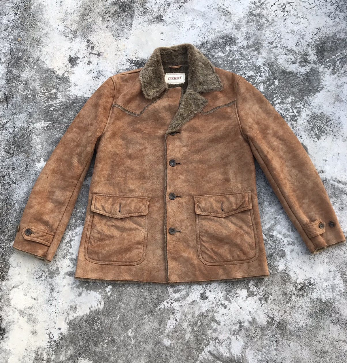 Freewheelers Vintage 90's Carters Rare Design Leather Jacket Size US XXL / EU 58 / 5 - 1 Thumbnail
