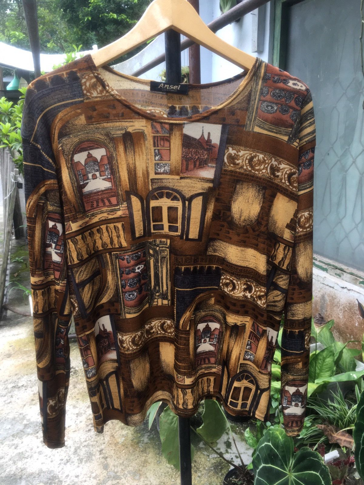 image of 20471120 x Beauty Beast Y2K Vintage Ansei Mesh Top Art Like Jpg in Brown, Women's (Size Medium)