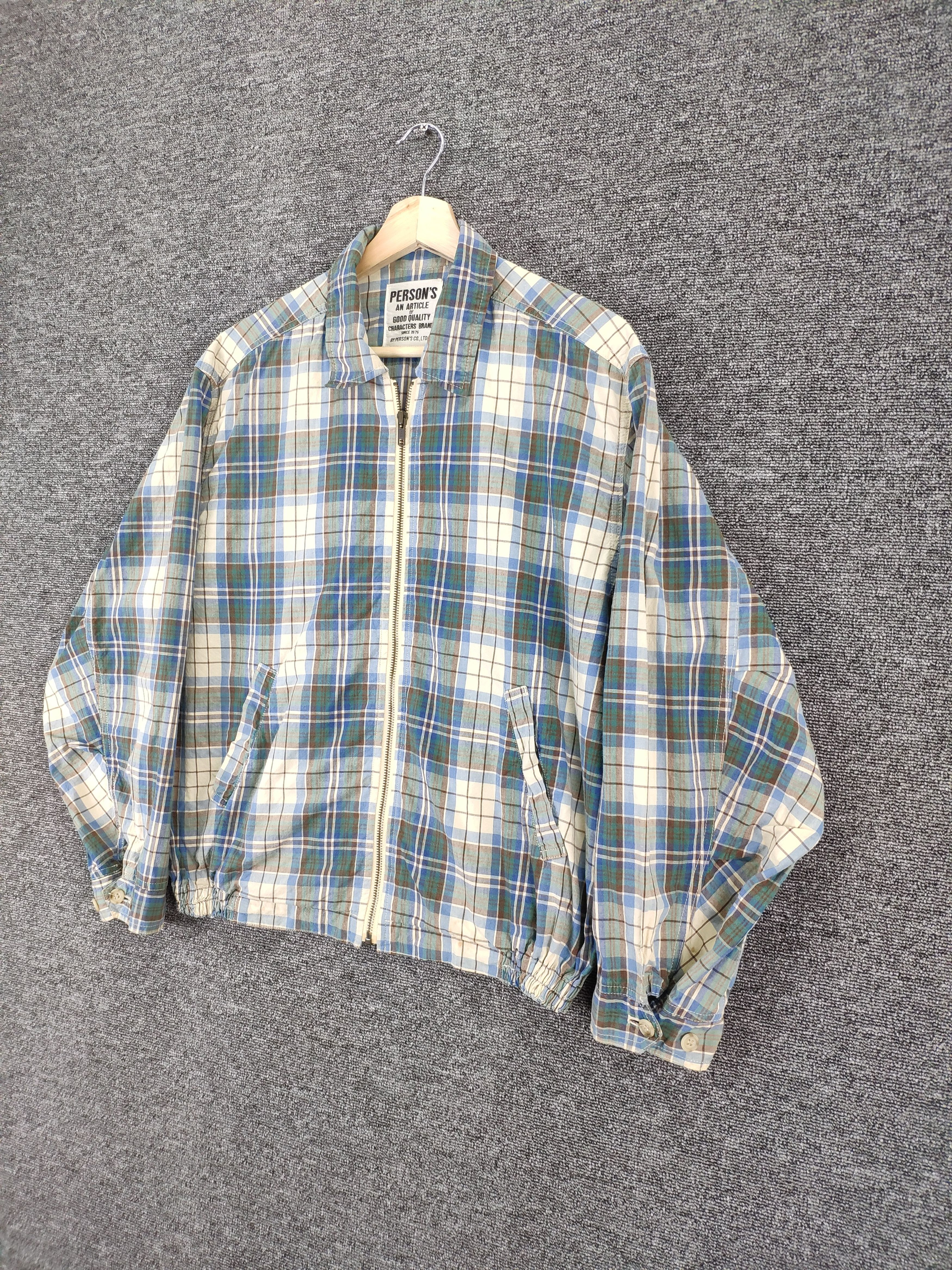 Japanese Brand × PERSON'S Vintage 1990s Flannel Jacket Checkered Travis Style Size US L / EU 52-54 / 3 - 2 Thumbnail