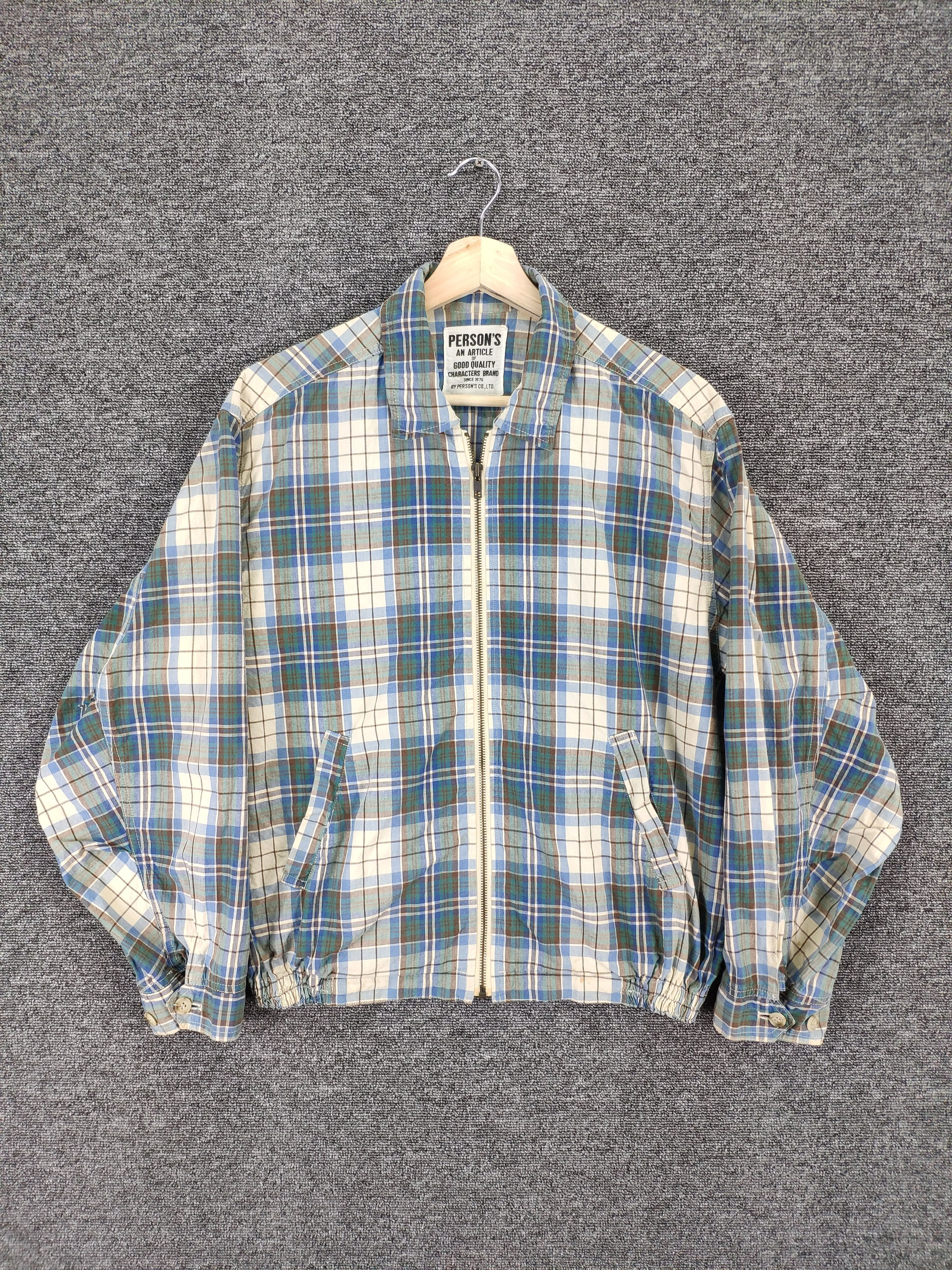 Japanese Brand × PERSON'S Vintage 1990s Flannel Jacket Checkered Travis Style Size US L / EU 52-54 / 3 - 1 Thumbnail