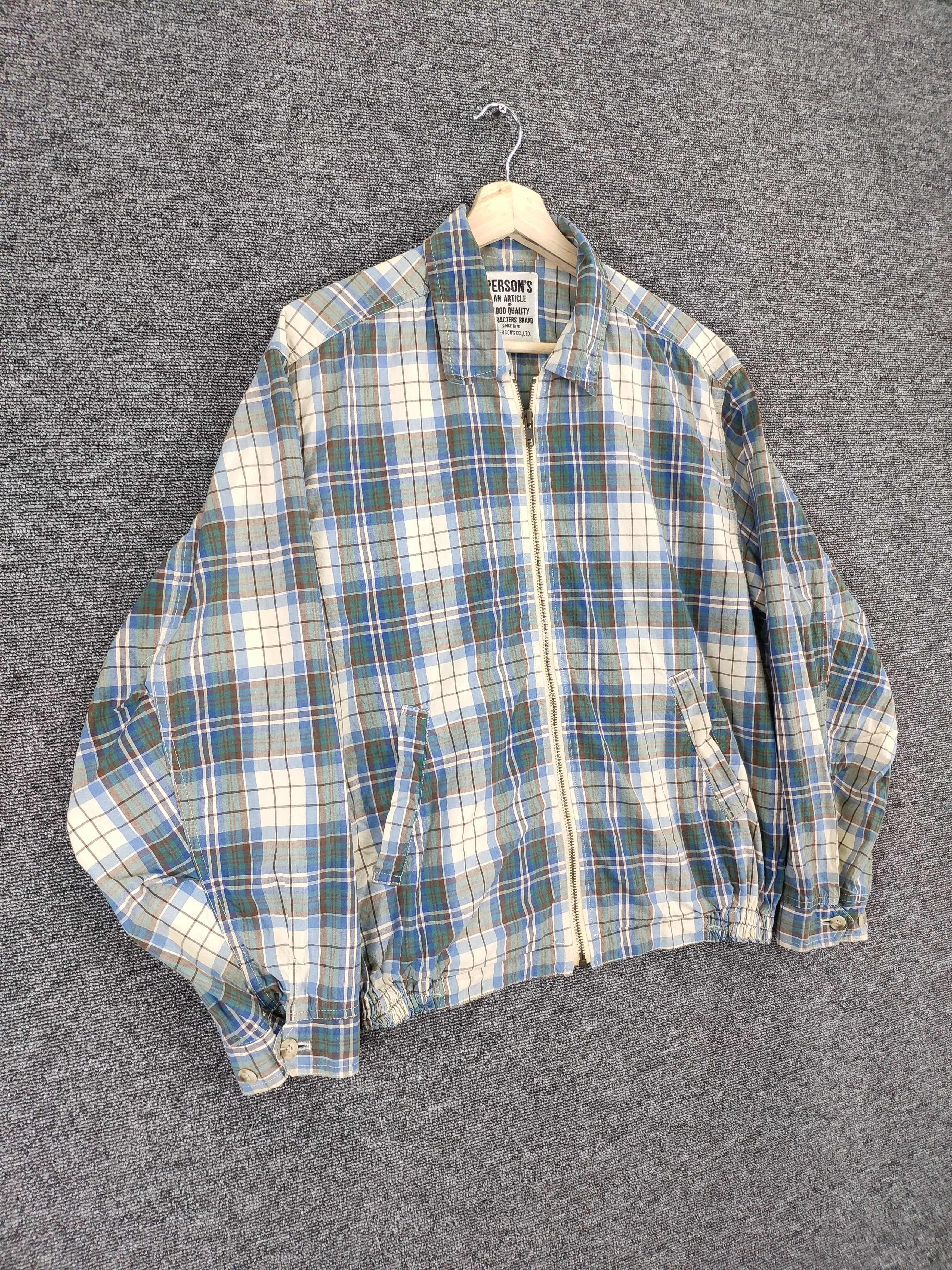 Japanese Brand × PERSON'S Vintage 1990s Flannel Jacket Checkered Travis Style Size US L / EU 52-54 / 3 - 3 Thumbnail