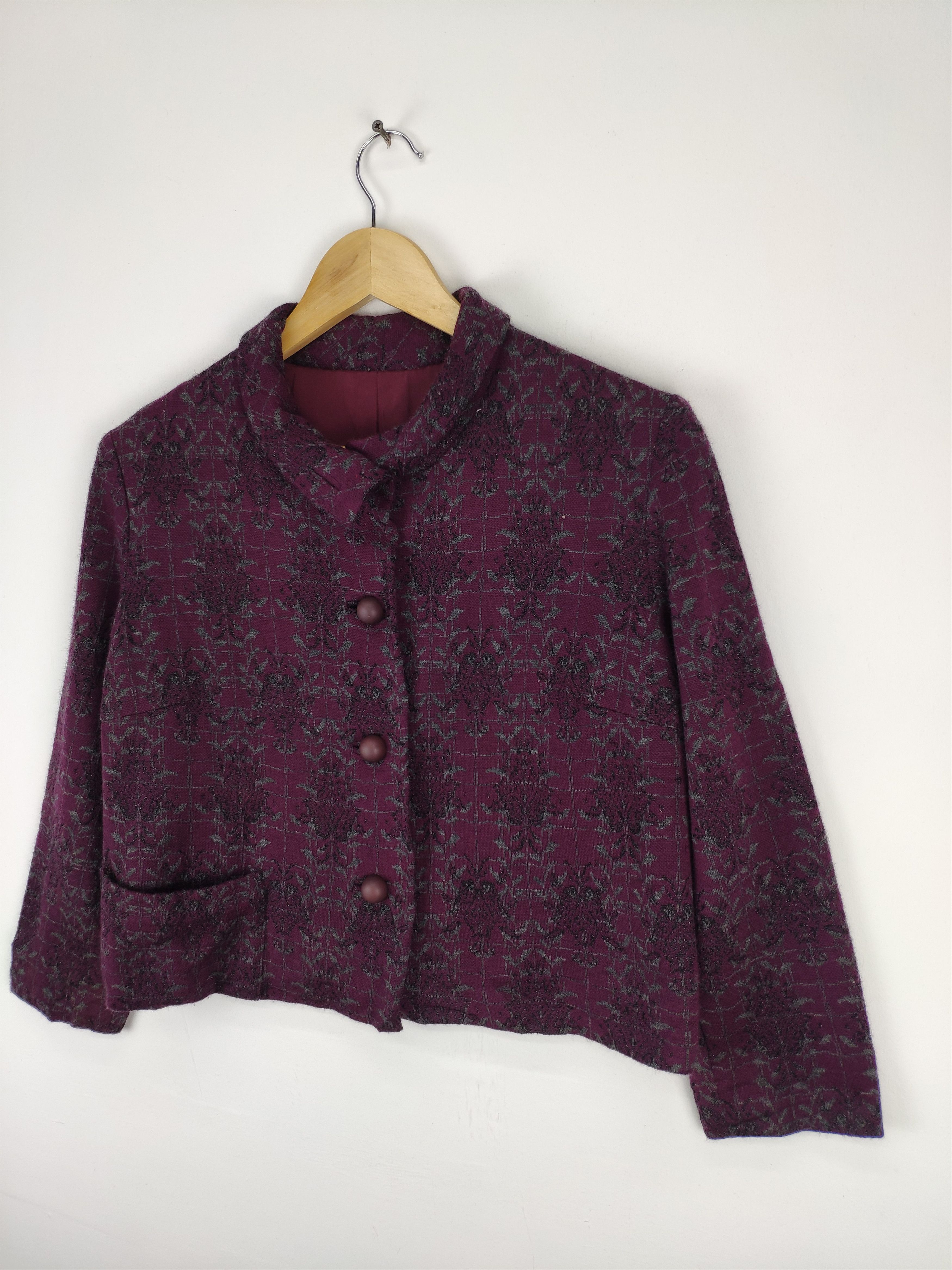 Designer × Japanese Brand Vintage Cropped Wool Cardigan Unbranded Size M / US 6-8 / IT 42-44 - 3 Thumbnail
