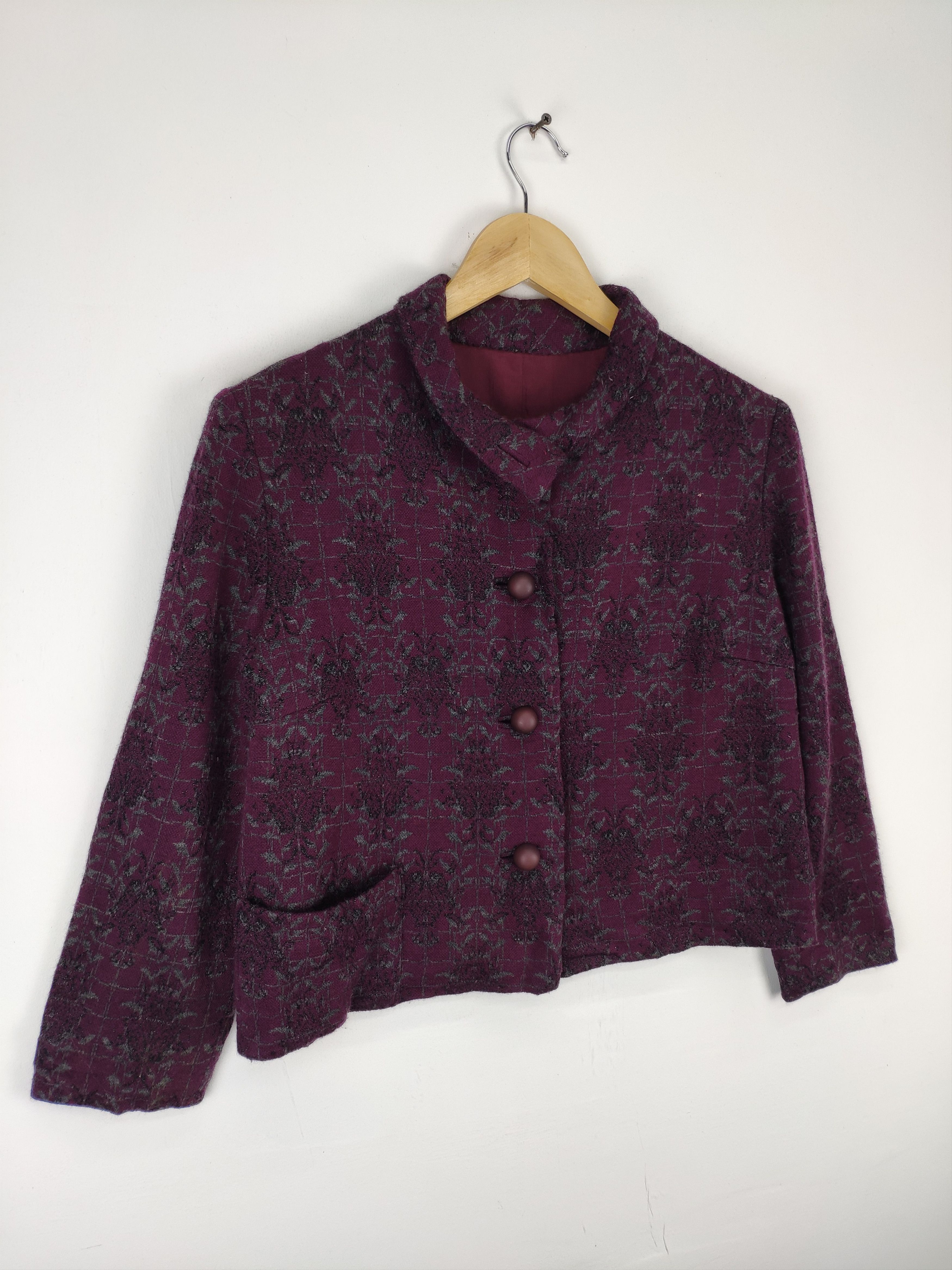 Designer × Japanese Brand Vintage Cropped Wool Cardigan Unbranded Size M / US 6-8 / IT 42-44 - 4 Thumbnail