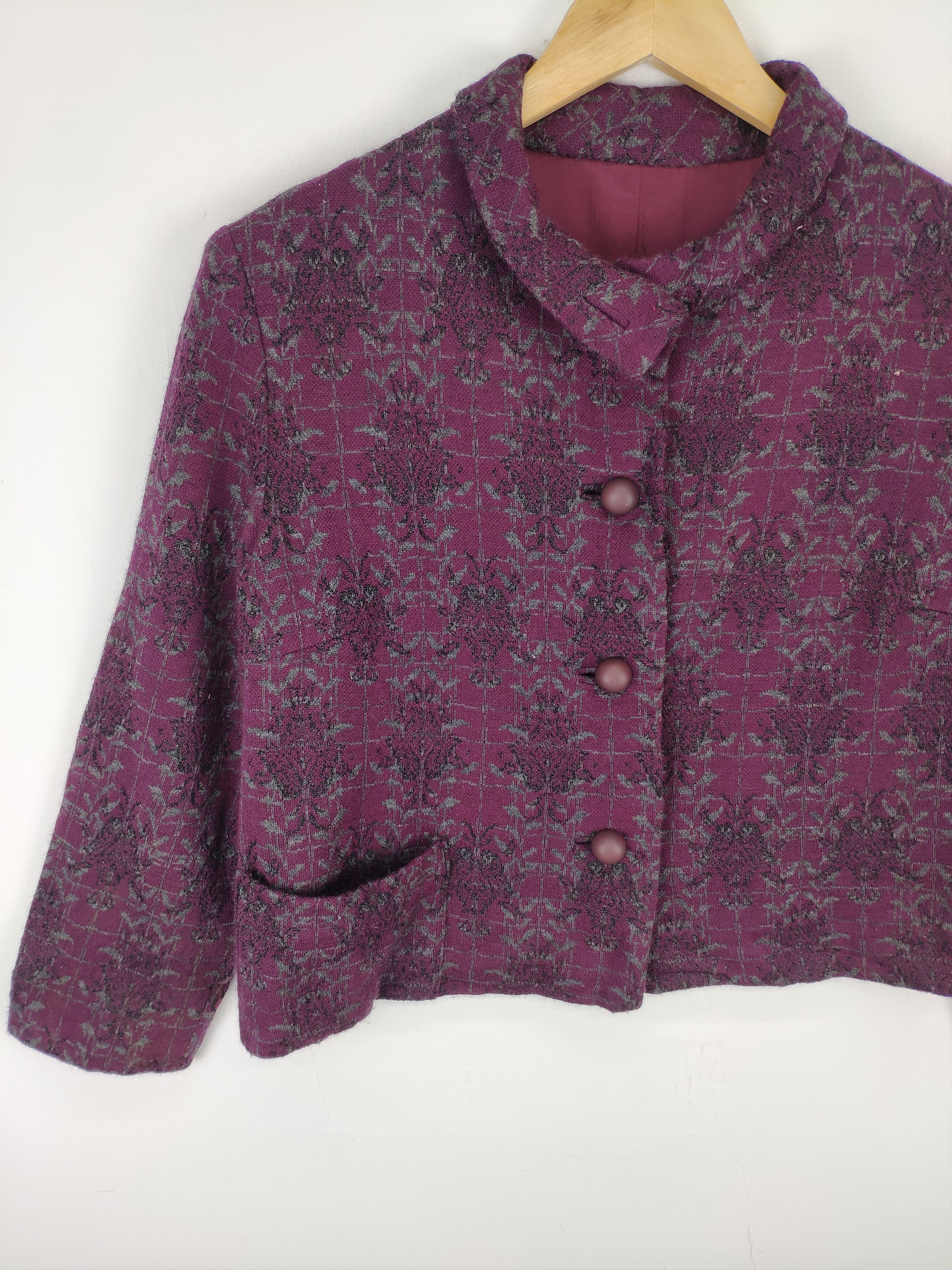 Designer × Japanese Brand Vintage Cropped Wool Cardigan Unbranded Size M / US 6-8 / IT 42-44 - 7 Thumbnail