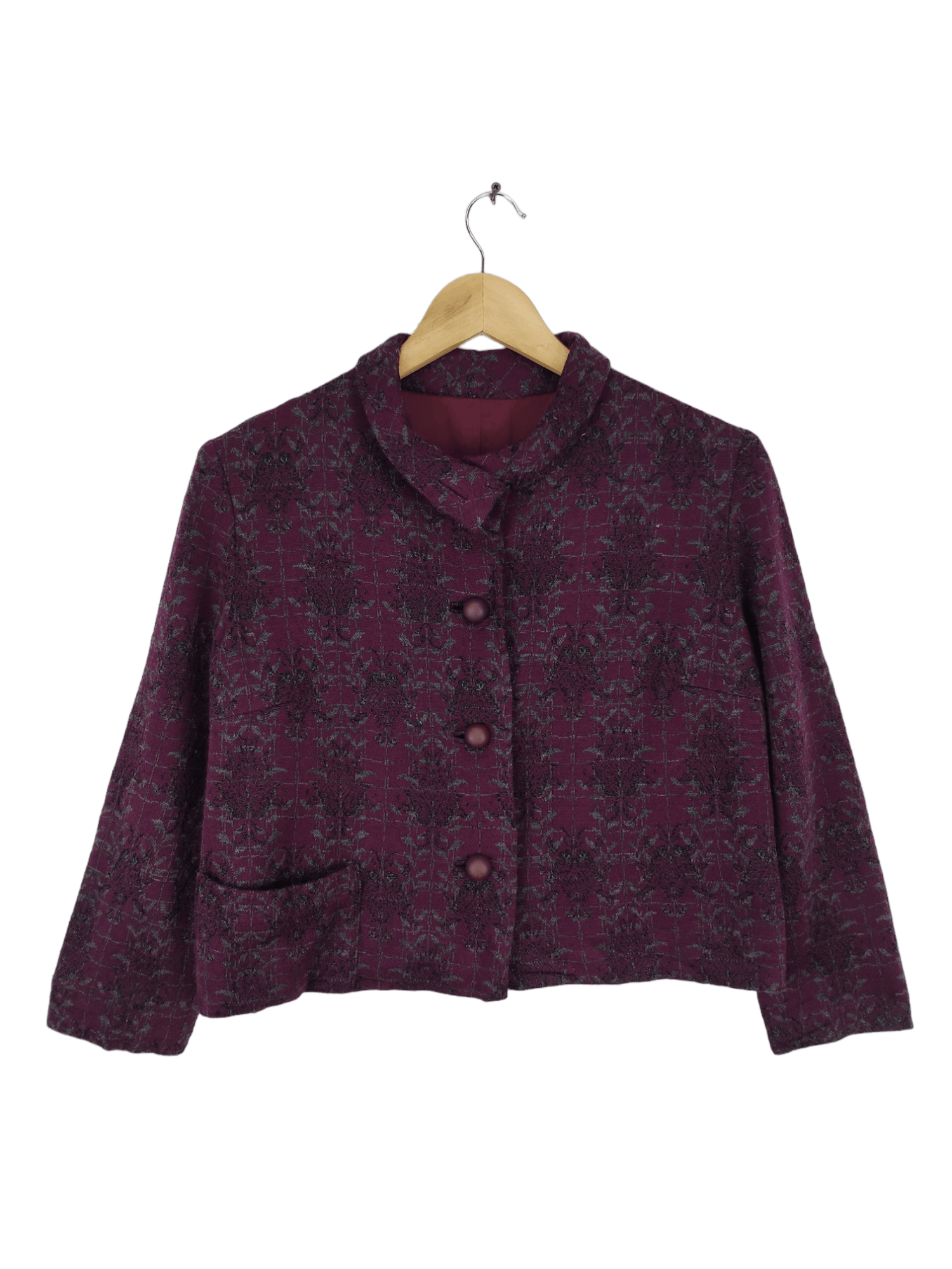 Vintage Cropped Wool Cardigan Unbranded
