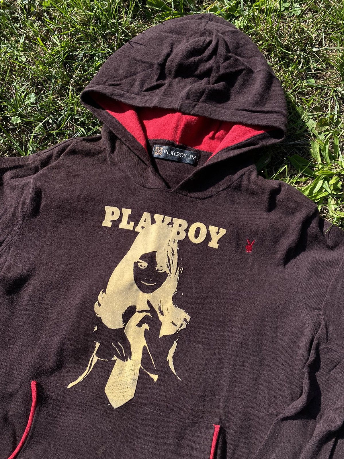 Playboy × Vintage Playboy hoodie vintage 2002 brown logo embroidered Size US M / EU 48-50 / 2 - 2 Thumbnail