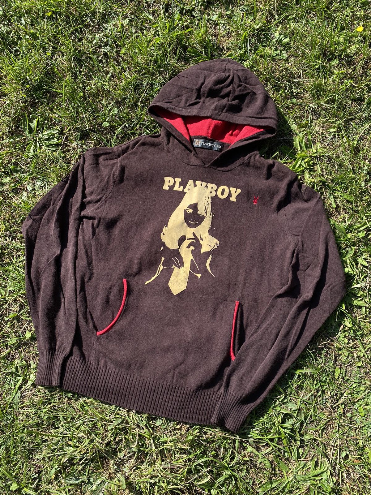 Playboy × Vintage Playboy hoodie vintage 2002 brown logo embroidered Size US M / EU 48-50 / 2 - 1 Thumbnail