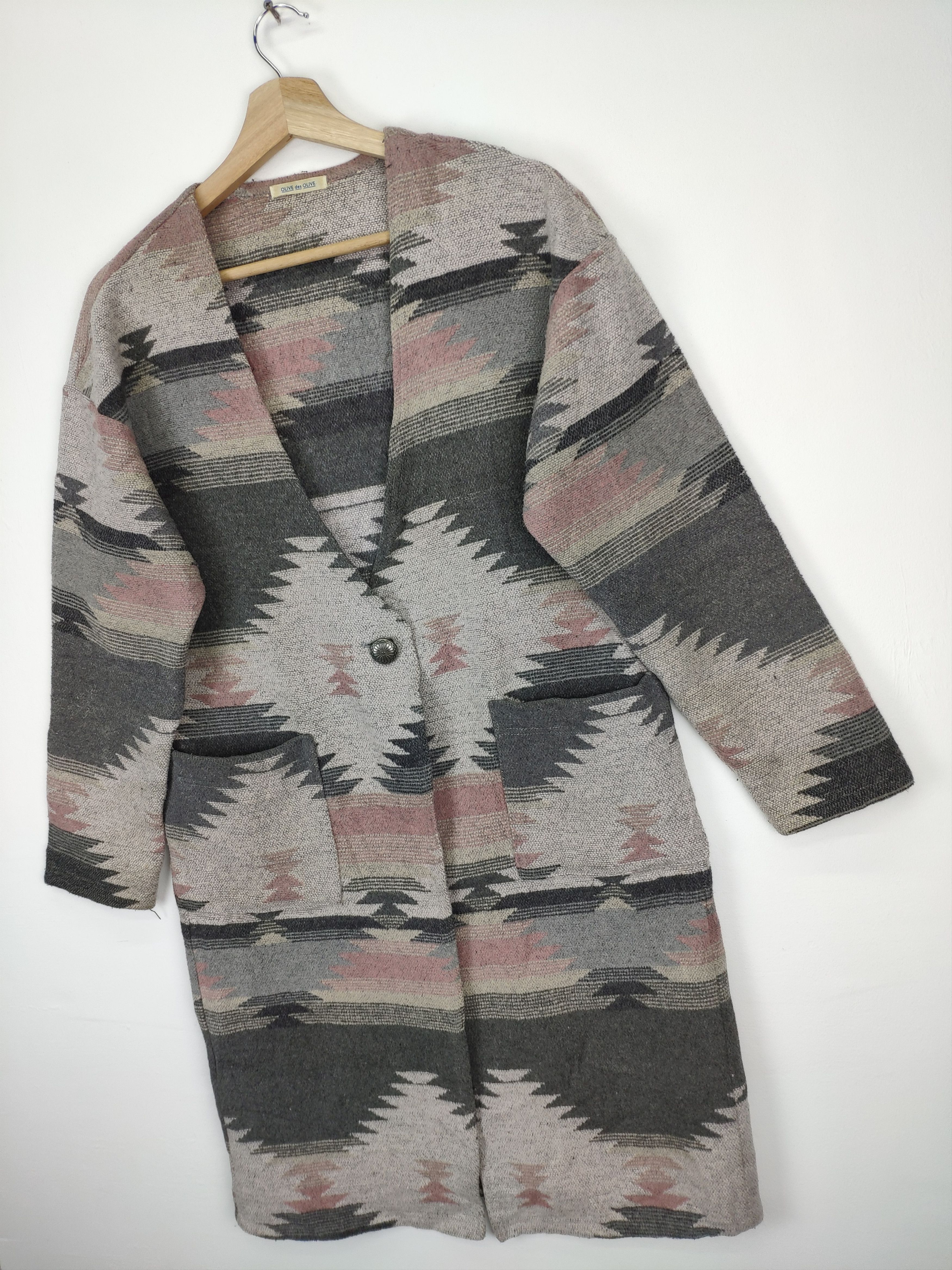 Japanese Brand OFFER💥 Vintage Wool Cardigan Native Style Size M / US 6-8 / IT 42-44 - 2 Thumbnail