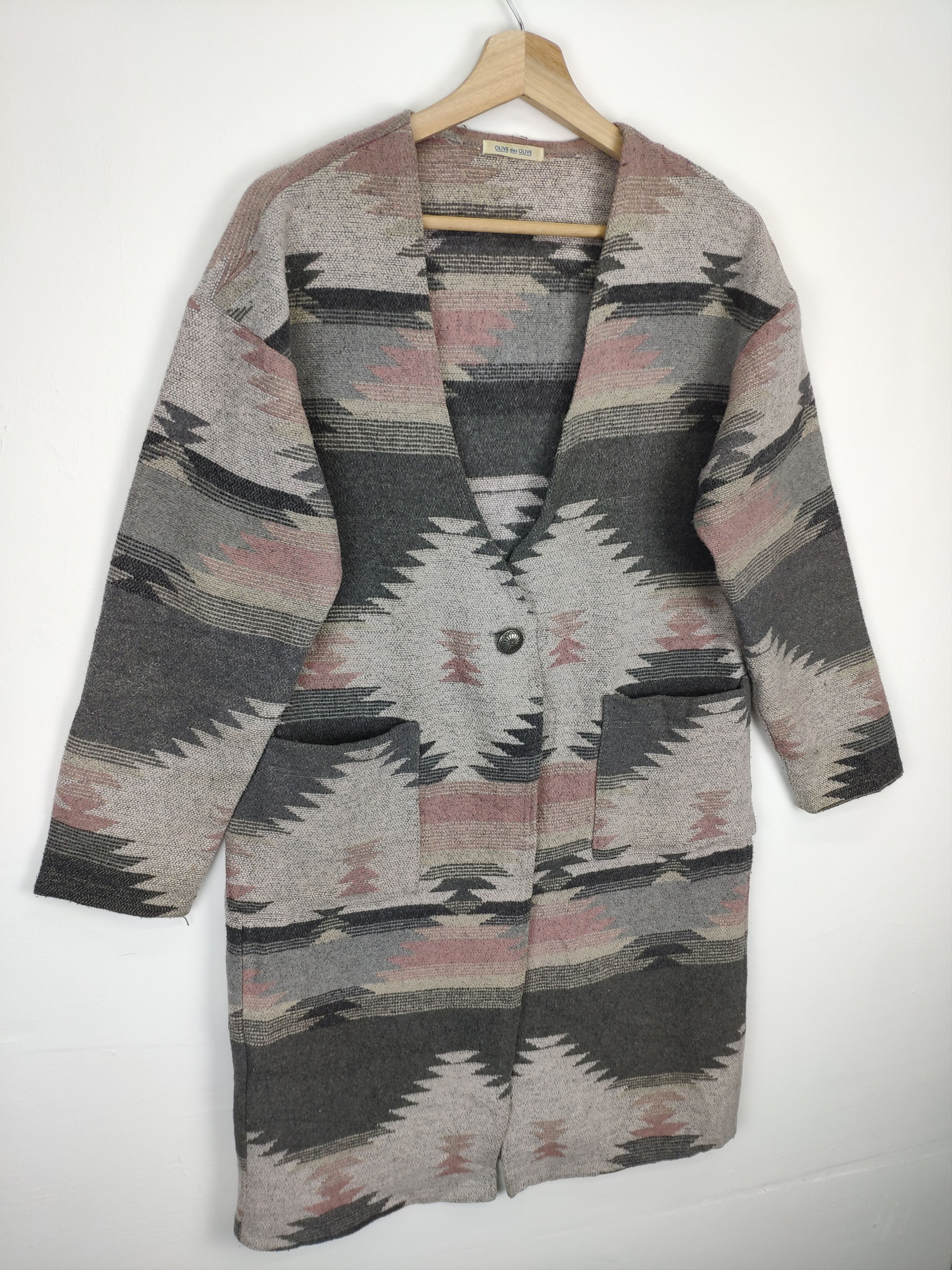 Japanese Brand OFFER💥 Vintage Wool Cardigan Native Style Size M / US 6-8 / IT 42-44 - 3 Thumbnail