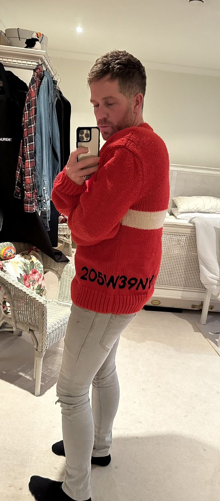 Calvin Klein 205W39NYC FW18 Calvin Klein 205W39NYC red logo sweater Raf Simons Size US XL / EU 56 / 4 - 4 Thumbnail