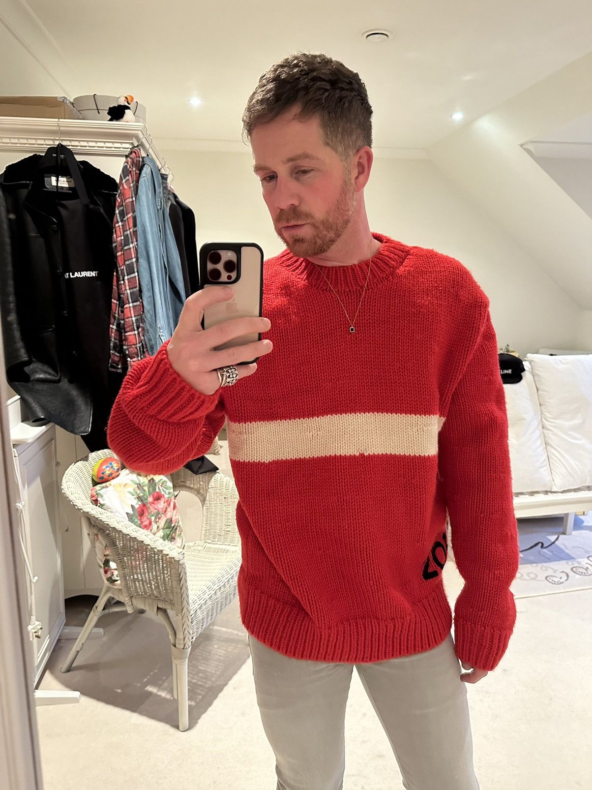 Calvin Klein 205W39NYC FW18 Calvin Klein 205W39NYC red logo sweater Raf Simons Size US XL / EU 56 / 4 - 6 Thumbnail