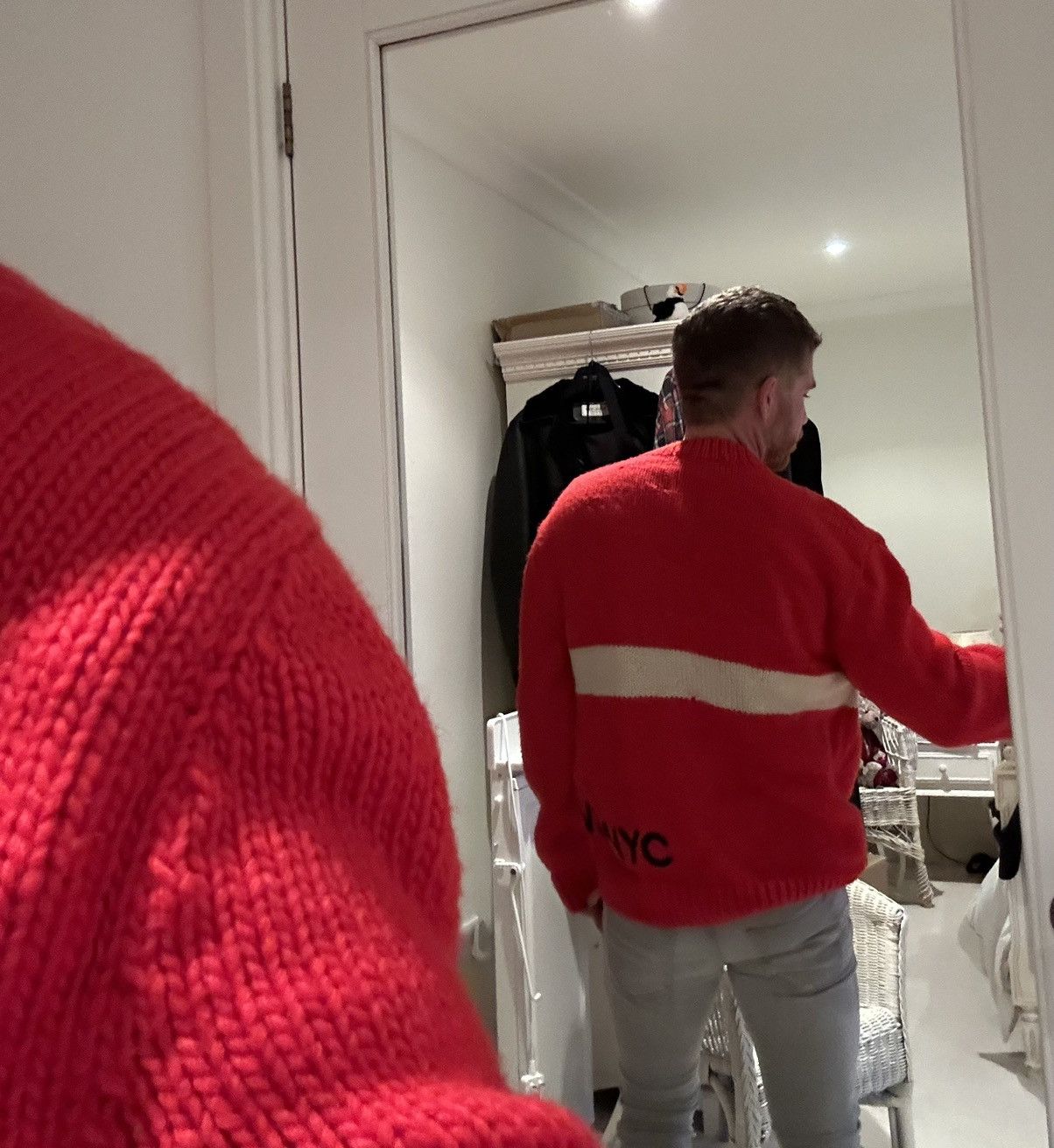 Calvin Klein 205W39NYC FW18 Calvin Klein 205W39NYC red logo sweater Raf Simons Size US XL / EU 56 / 4 - 5 Thumbnail