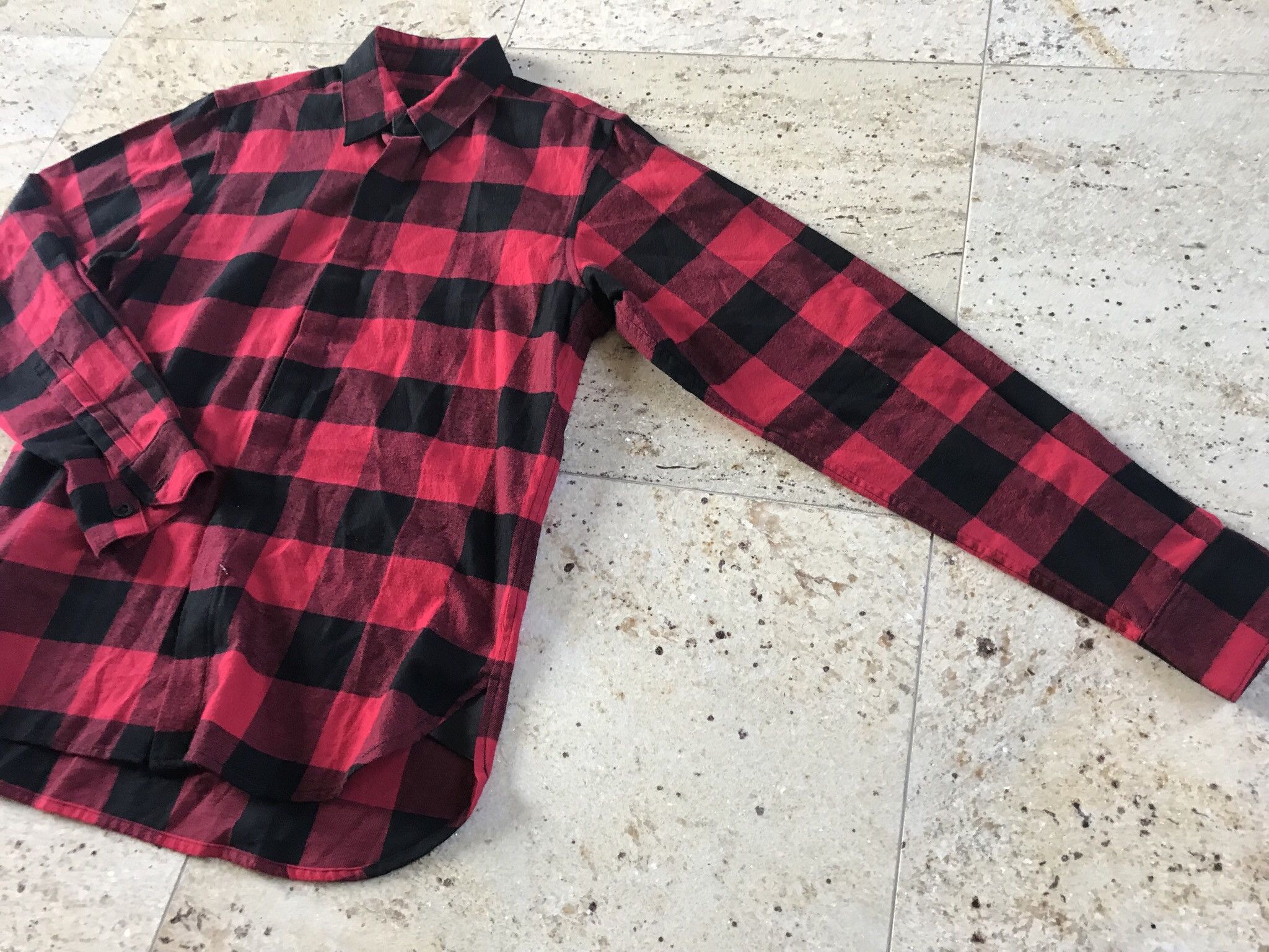En Noir o1rshd1 “Jagger” Plaid Red & Black Flannel Size US S / EU 44-46 / 1 - 4 Thumbnail