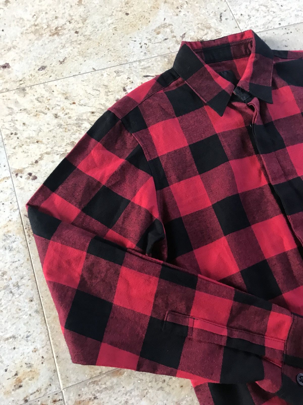 En Noir o1rshd1 “Jagger” Plaid Red & Black Flannel Size US S / EU 44-46 / 1 - 8 Thumbnail