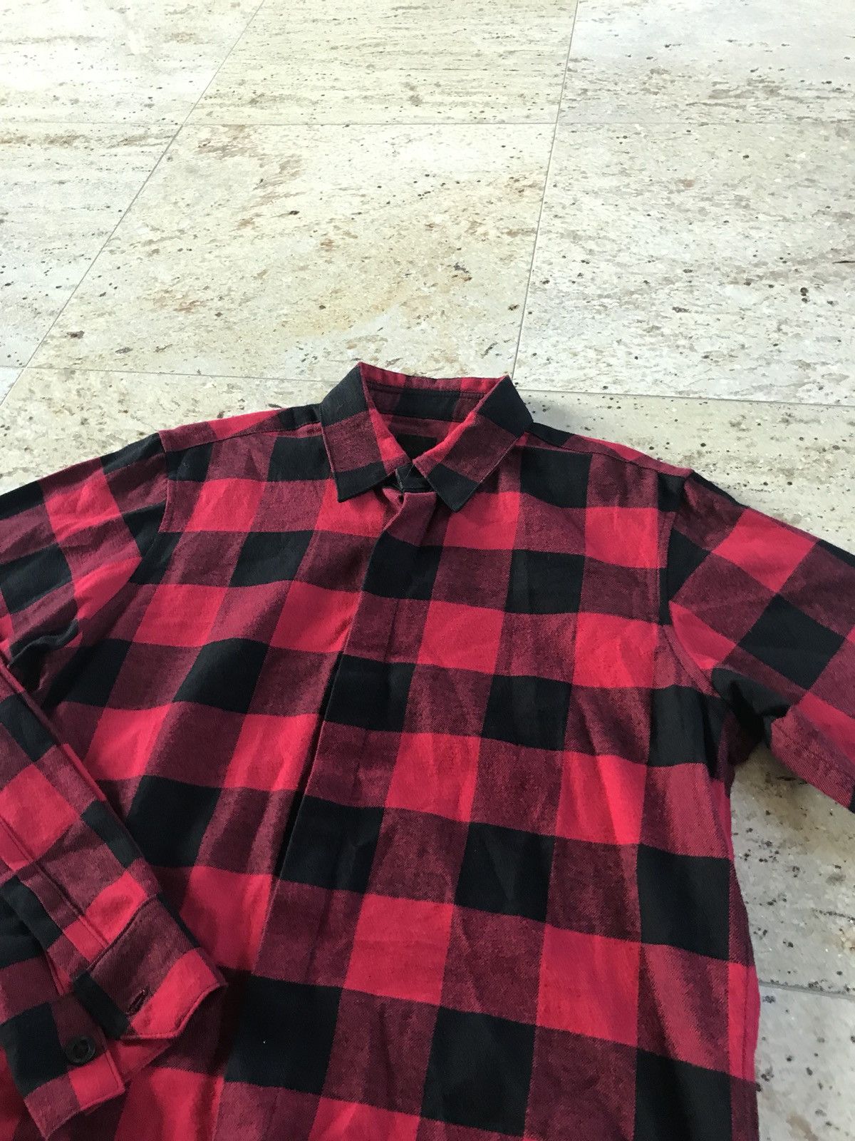 En Noir o1rshd1 “Jagger” Plaid Red & Black Flannel Size US S / EU 44-46 / 1 - 10 Thumbnail