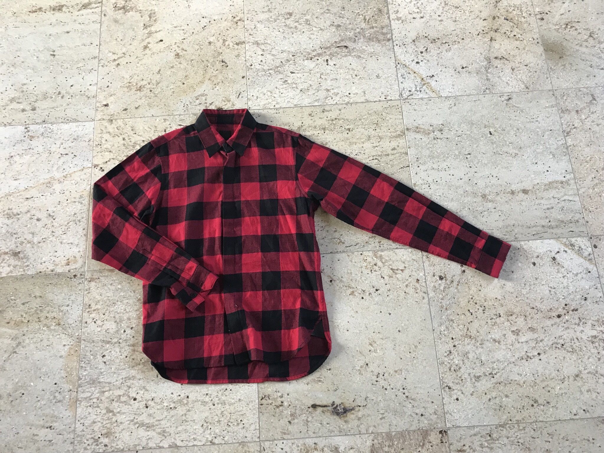En Noir o1rshd1 “Jagger” Plaid Red & Black Flannel Size US S / EU 44-46 / 1 - 3 Thumbnail