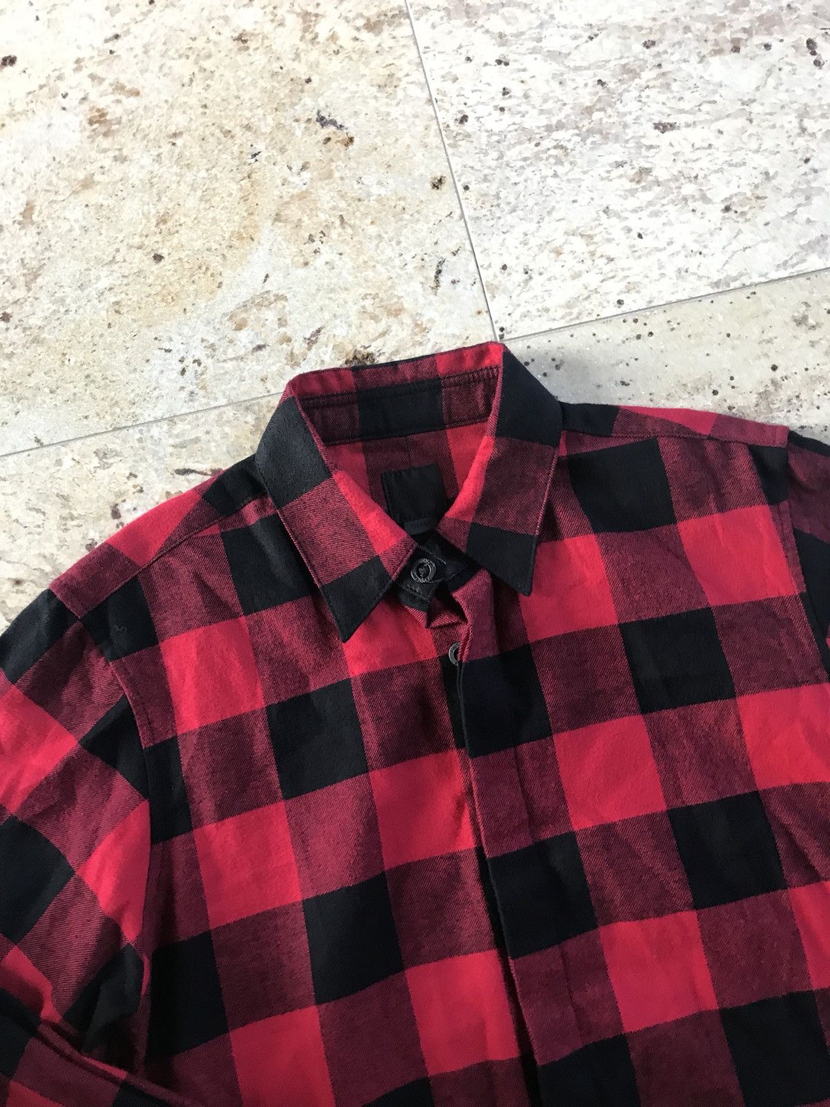 En Noir o1rshd1 “Jagger” Plaid Red & Black Flannel Size US S / EU 44-46 / 1 - 12 Thumbnail