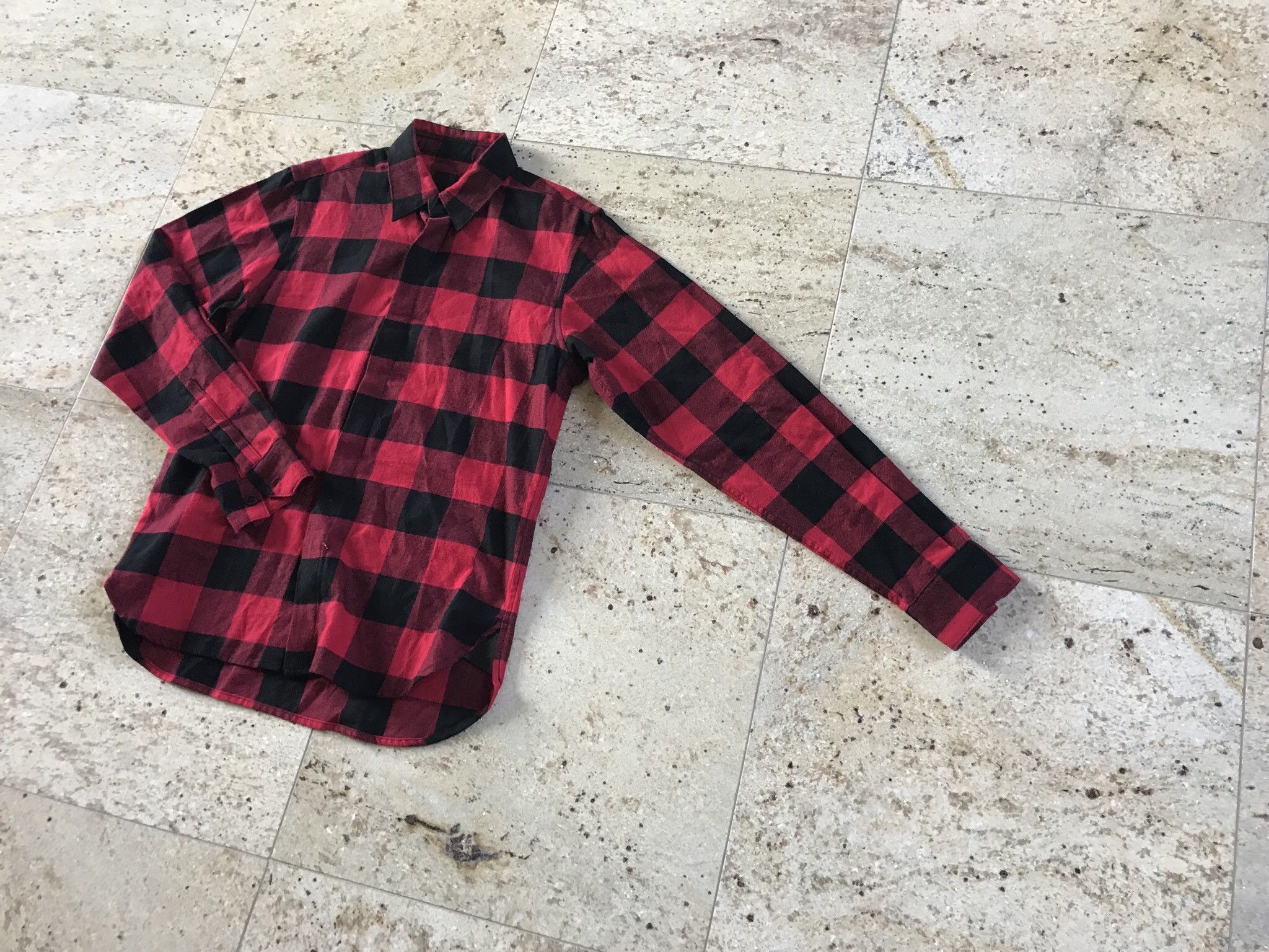 En Noir o1rshd1 “Jagger” Plaid Red & Black Flannel Size US S / EU 44-46 / 1 - 2 Thumbnail