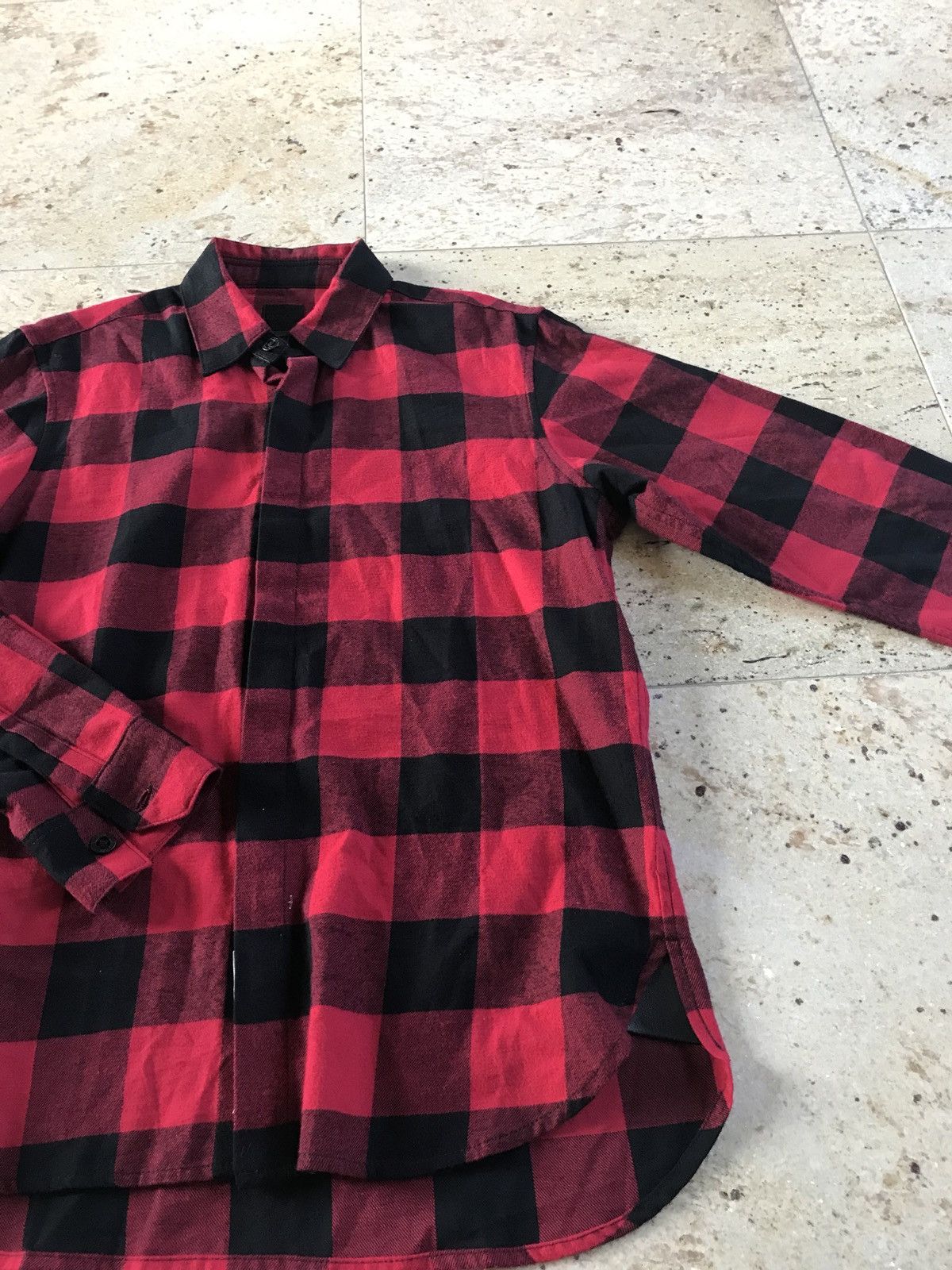 En Noir o1rshd1 “Jagger” Plaid Red & Black Flannel Size US S / EU 44-46 / 1 - 14 Thumbnail
