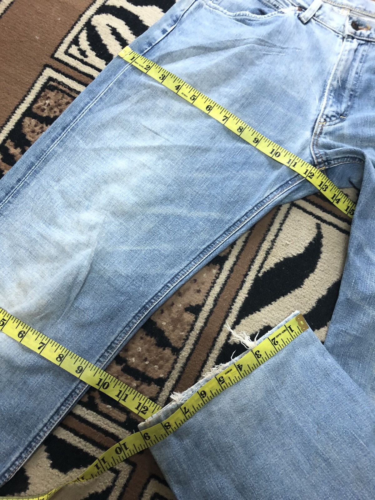 Lee × Salvage × Vintage VINTAGE SELVEDGE LEE RIDER LIGHT BLUE WASH DISTRESSED DENIM Size US 31 - 17 Thumbnail