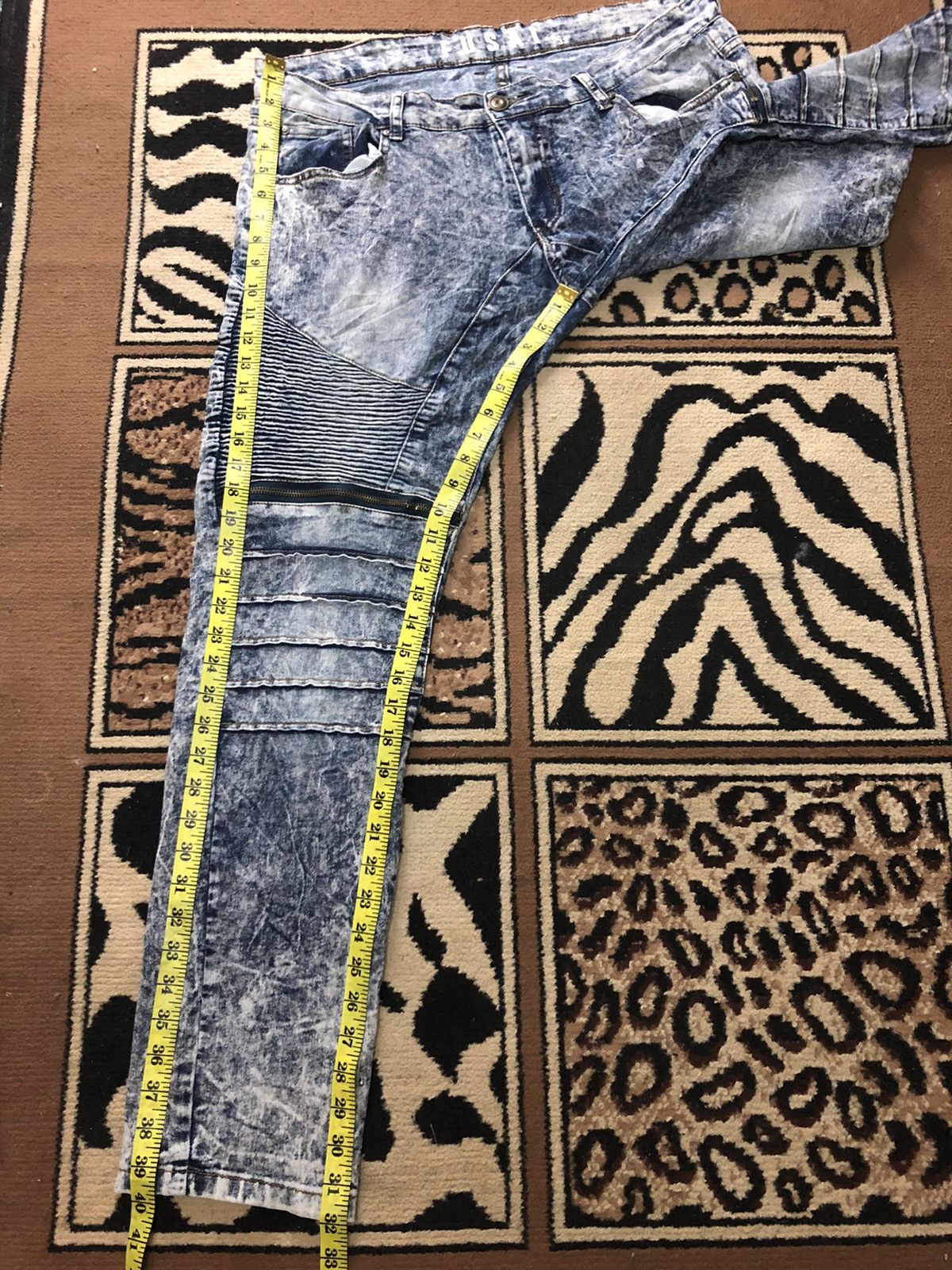 FUSAI × Vintage BALMAIN INSPIRED FUSAI JEANS BY FOCUS USA.INC. BIKER DENIM Size US 36 / EU 52 - 13 Thumbnail