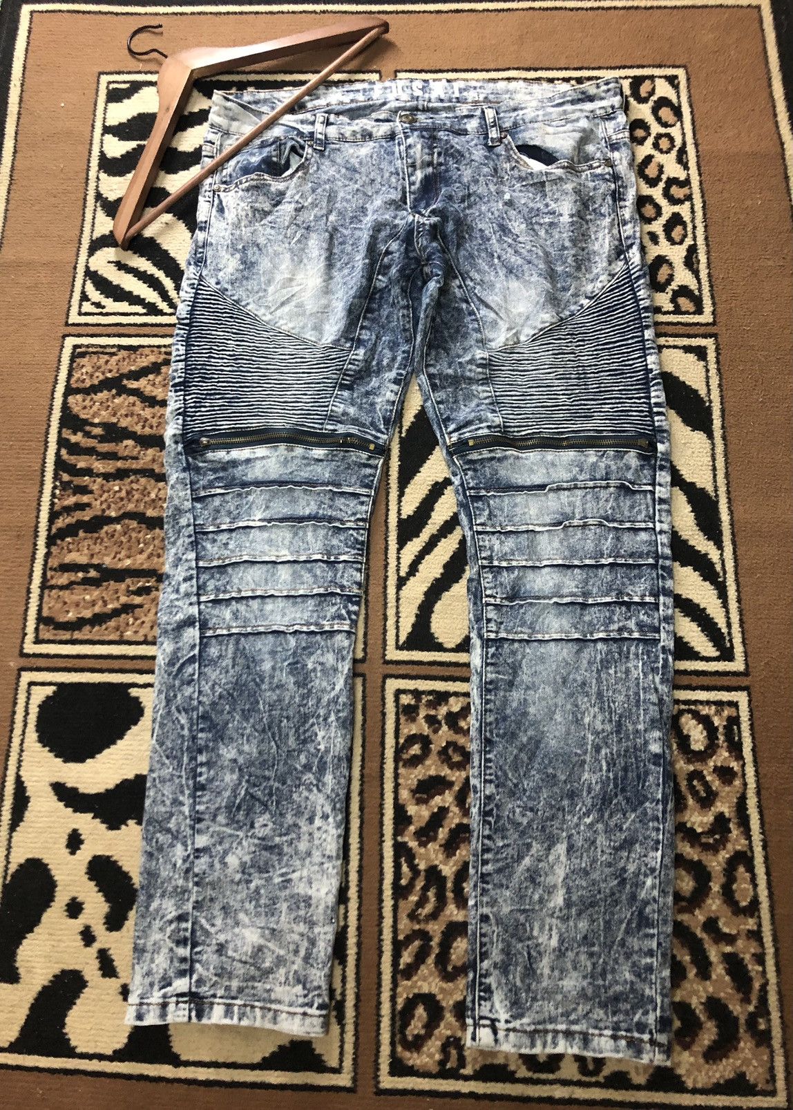 FUSAI × Vintage BALMAIN INSPIRED FUSAI JEANS BY FOCUS USA.INC. BIKER DENIM Size US 36 / EU 52 - 1 Thumbnail