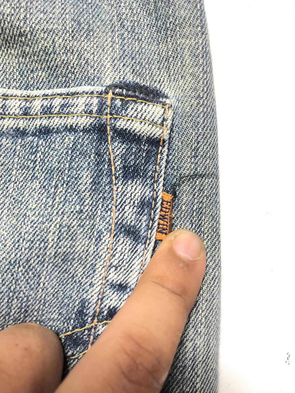 Edwin × Vintage VINTAGE EDWIN 505 SELVEDGE DISTRESSED DENIM Size US 32 / EU 48 - 13 Thumbnail