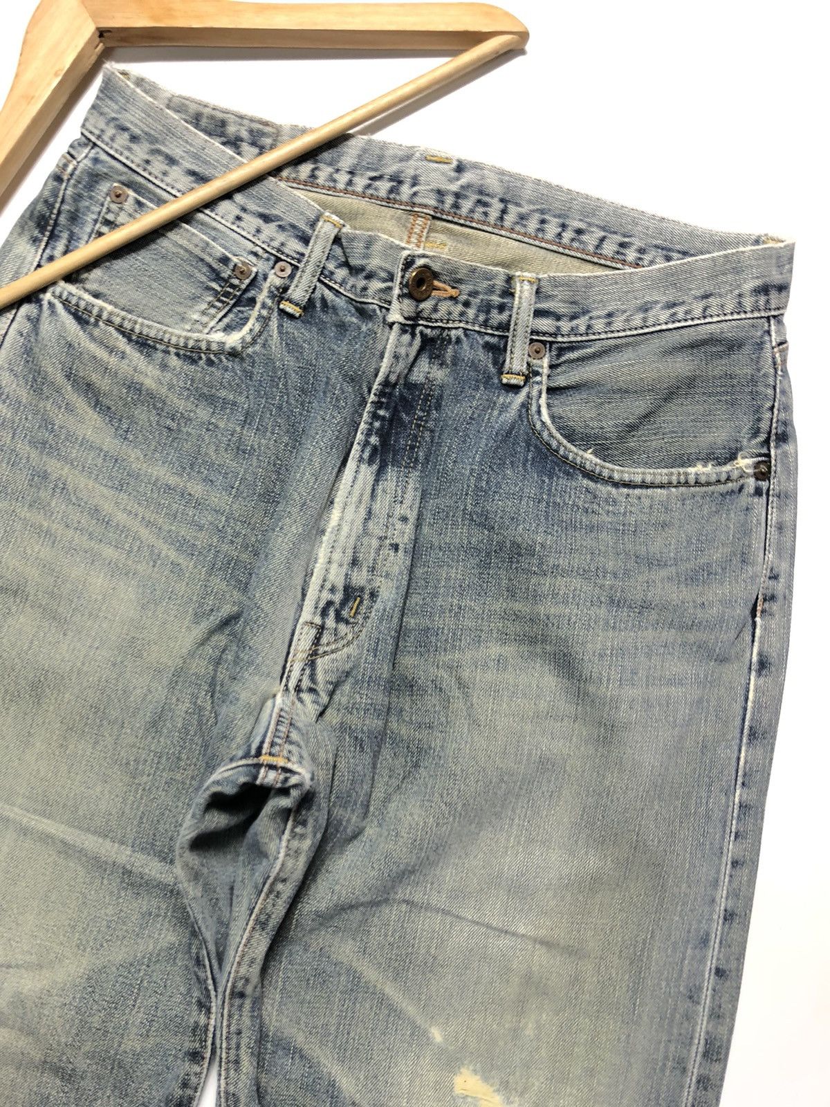 Edwin × Vintage VINTAGE EDWIN 505 SELVEDGE DISTRESSED DENIM Size US 32 / EU 48 - 3 Thumbnail