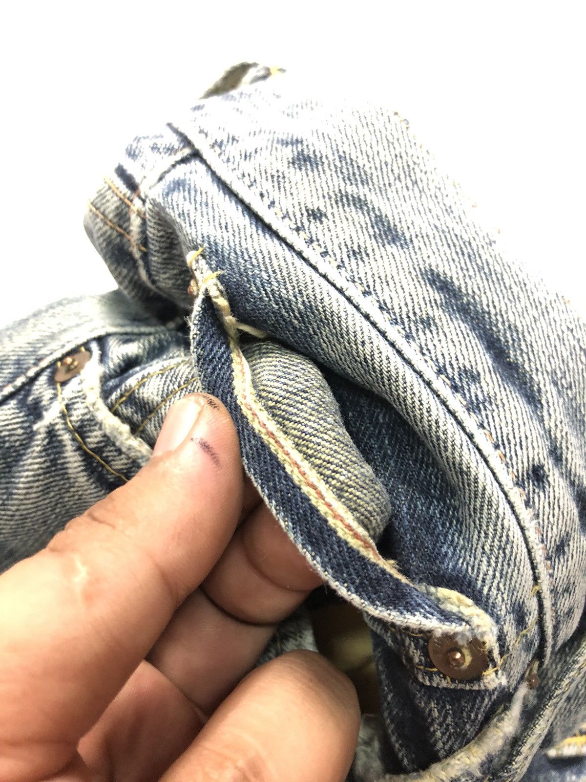 Edwin × Vintage VINTAGE EDWIN 505 SELVEDGE DISTRESSED DENIM Size US 32 / EU 48 - 5 Thumbnail