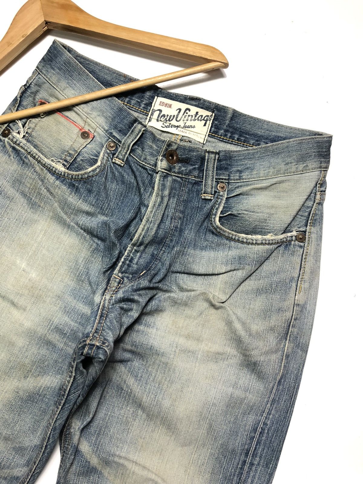 Edwin × Vintage BAGGY EDWIN NEW VINTAGE SELVEDGE DISTRESSED DENIM Size US 31 - 2 Thumbnail