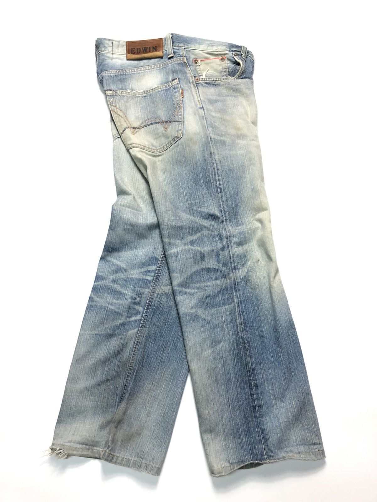 Edwin × Vintage BAGGY EDWIN NEW VINTAGE SELVEDGE DISTRESSED DENIM Size US 31 - 15 Thumbnail