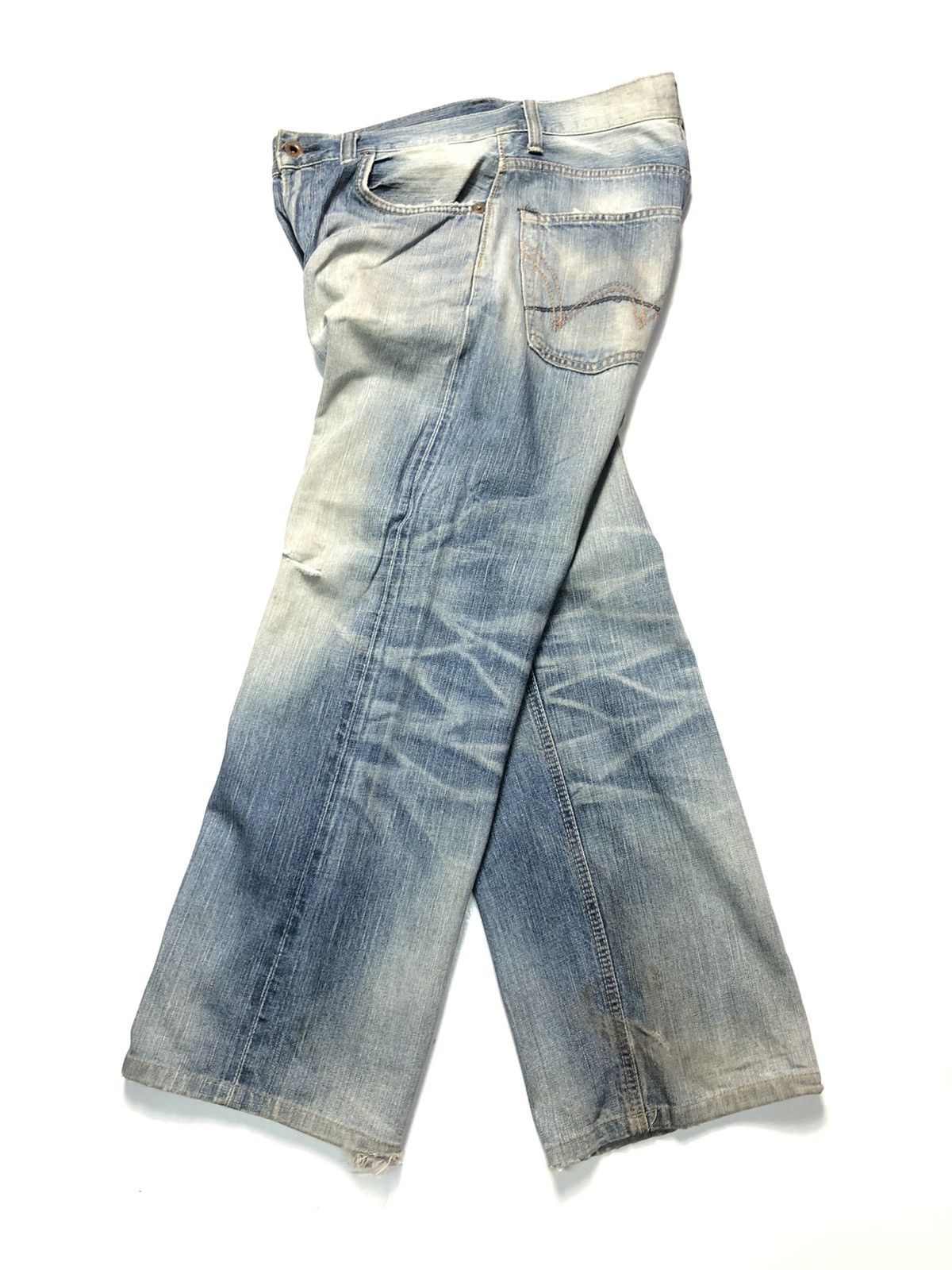 Edwin × Vintage BAGGY EDWIN NEW VINTAGE SELVEDGE DISTRESSED DENIM Size US 31 - 14 Thumbnail