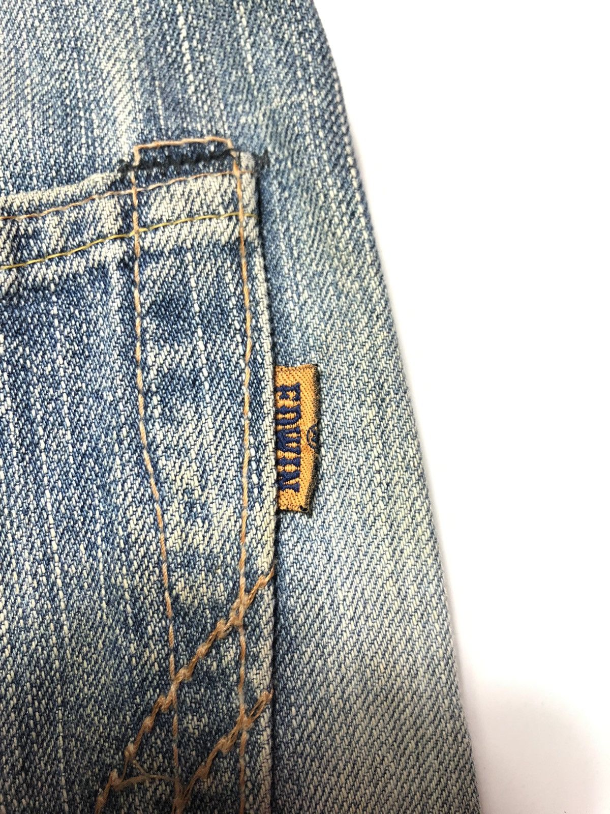 Edwin × Vintage BAGGY EDWIN NEW VINTAGE SELVEDGE DISTRESSED DENIM Size US 31 - 12 Thumbnail