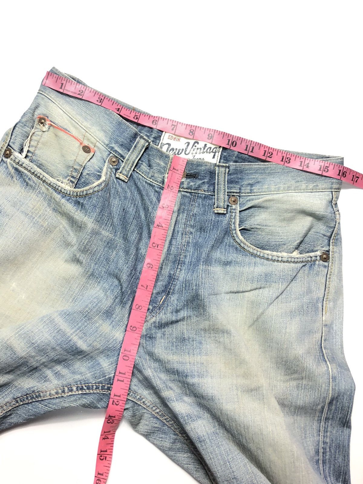 Edwin × Vintage BAGGY EDWIN NEW VINTAGE SELVEDGE DISTRESSED DENIM Size US 31 - 16 Thumbnail