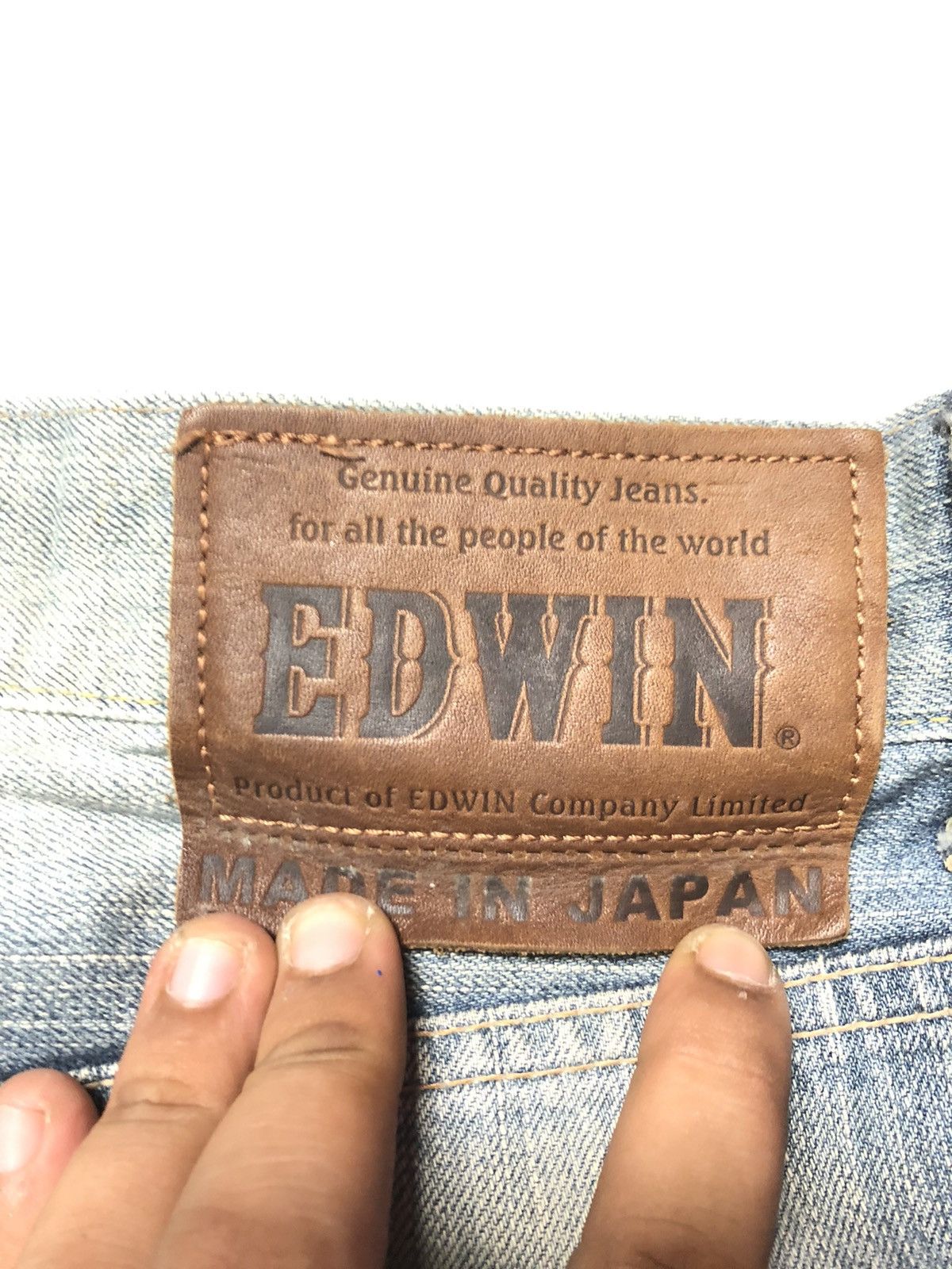 Edwin × Vintage BAGGY EDWIN NEW VINTAGE SELVEDGE DISTRESSED DENIM Size US 31 - 13 Thumbnail