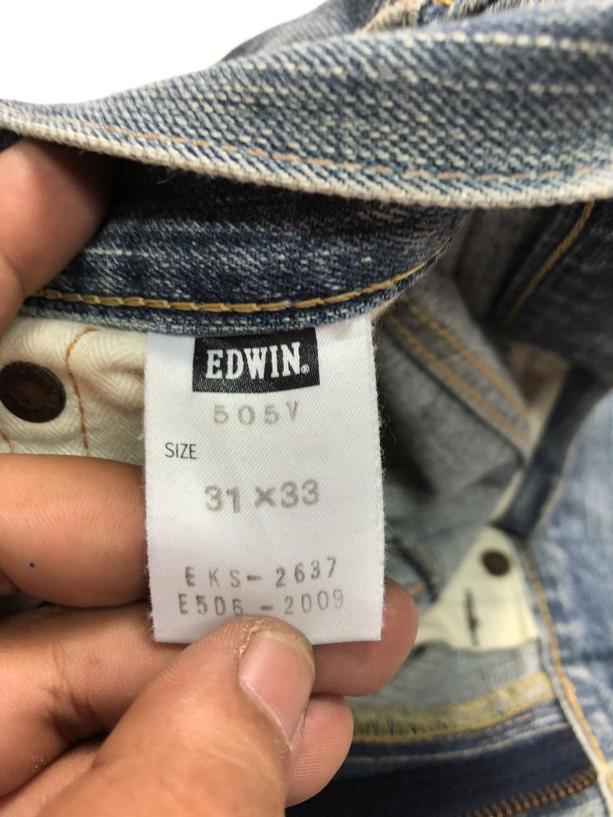 Edwin × Vintage BAGGY EDWIN NEW VINTAGE SELVEDGE DISTRESSED DENIM Size US 31 - 8 Thumbnail