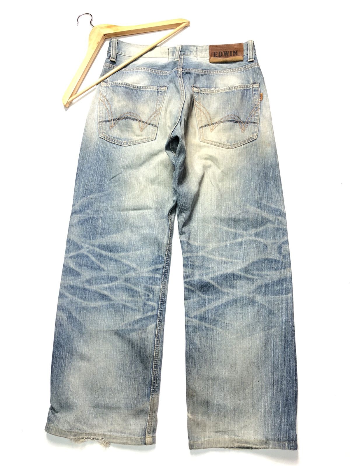 Edwin × Vintage BAGGY EDWIN NEW VINTAGE SELVEDGE DISTRESSED DENIM Size US 31 - 10 Thumbnail