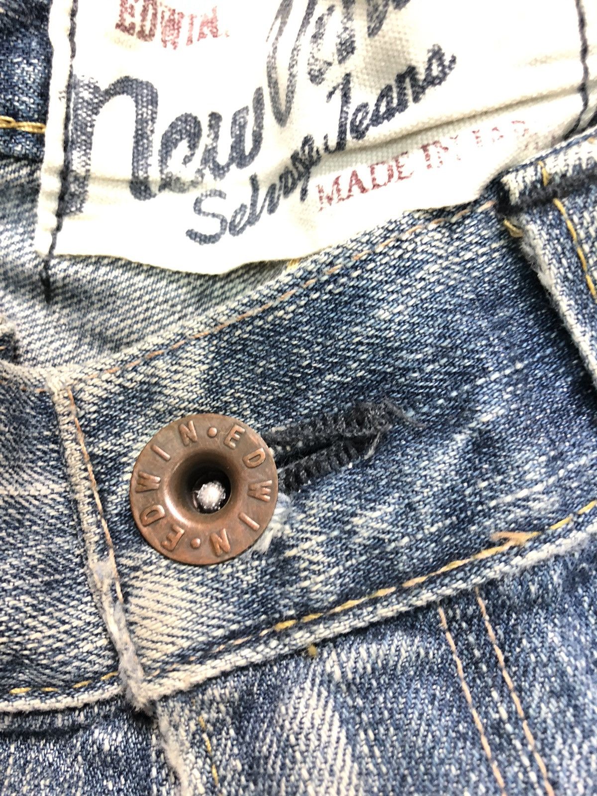 Edwin × Vintage BAGGY EDWIN NEW VINTAGE SELVEDGE DISTRESSED DENIM Size US 31 - 5 Thumbnail