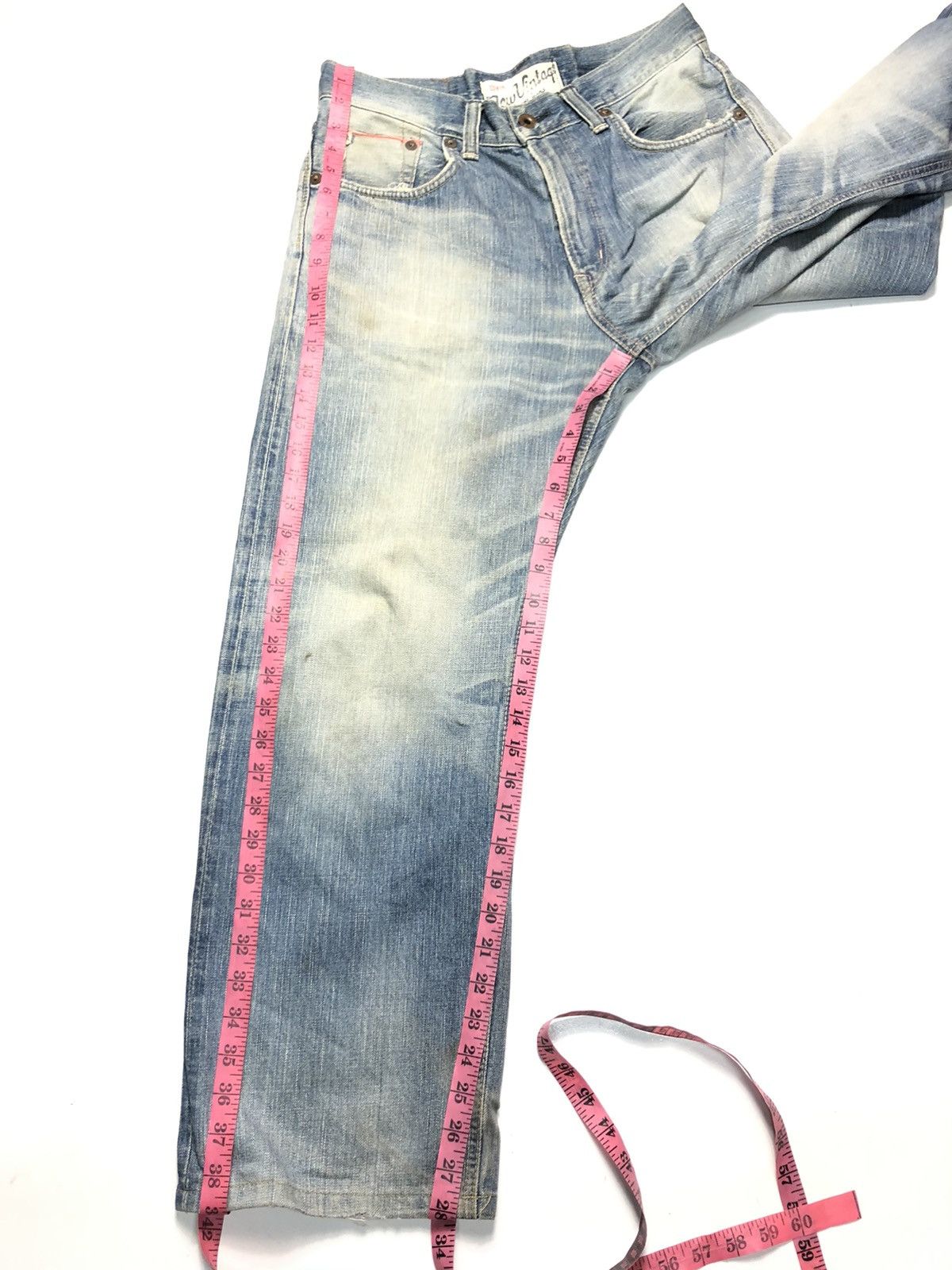 Edwin × Vintage BAGGY EDWIN NEW VINTAGE SELVEDGE DISTRESSED DENIM Size US 31 - 17 Thumbnail