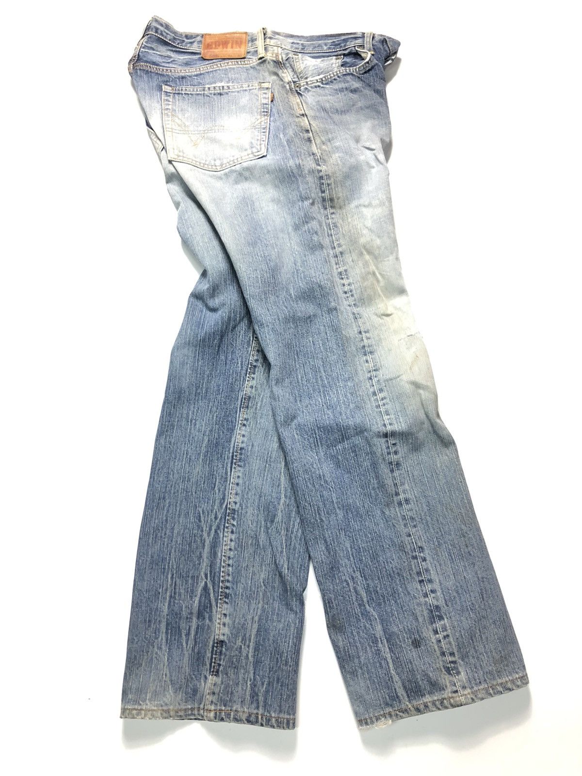 Edwin × Vintage VINTAGE EDWIN 505zx SELVEDGE BLUE WASH DISTRESSED DENIM Size US 33 - 14 Thumbnail