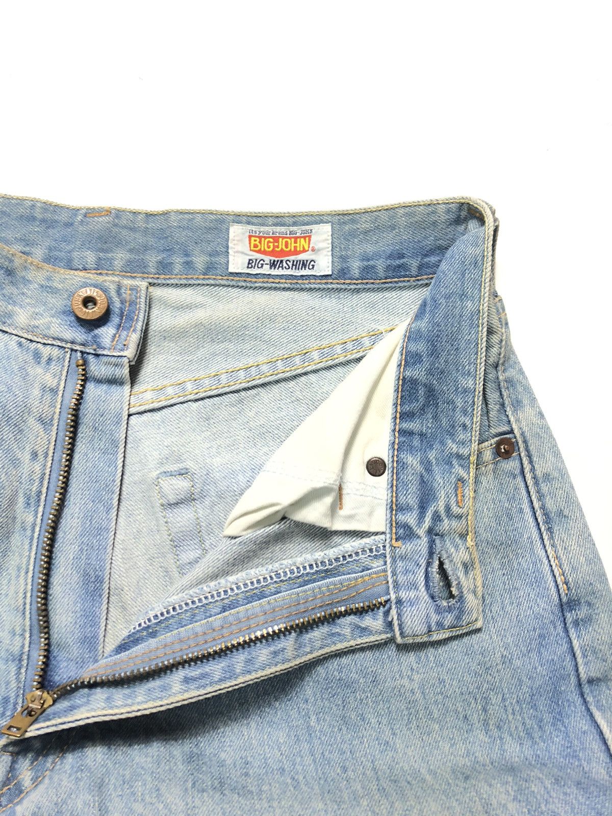 Big John × Vintage VINTAGE BIG JOHN SELVEDGE BLUE WASH DISTRESSED DENIM Size US 29 - 6 Thumbnail