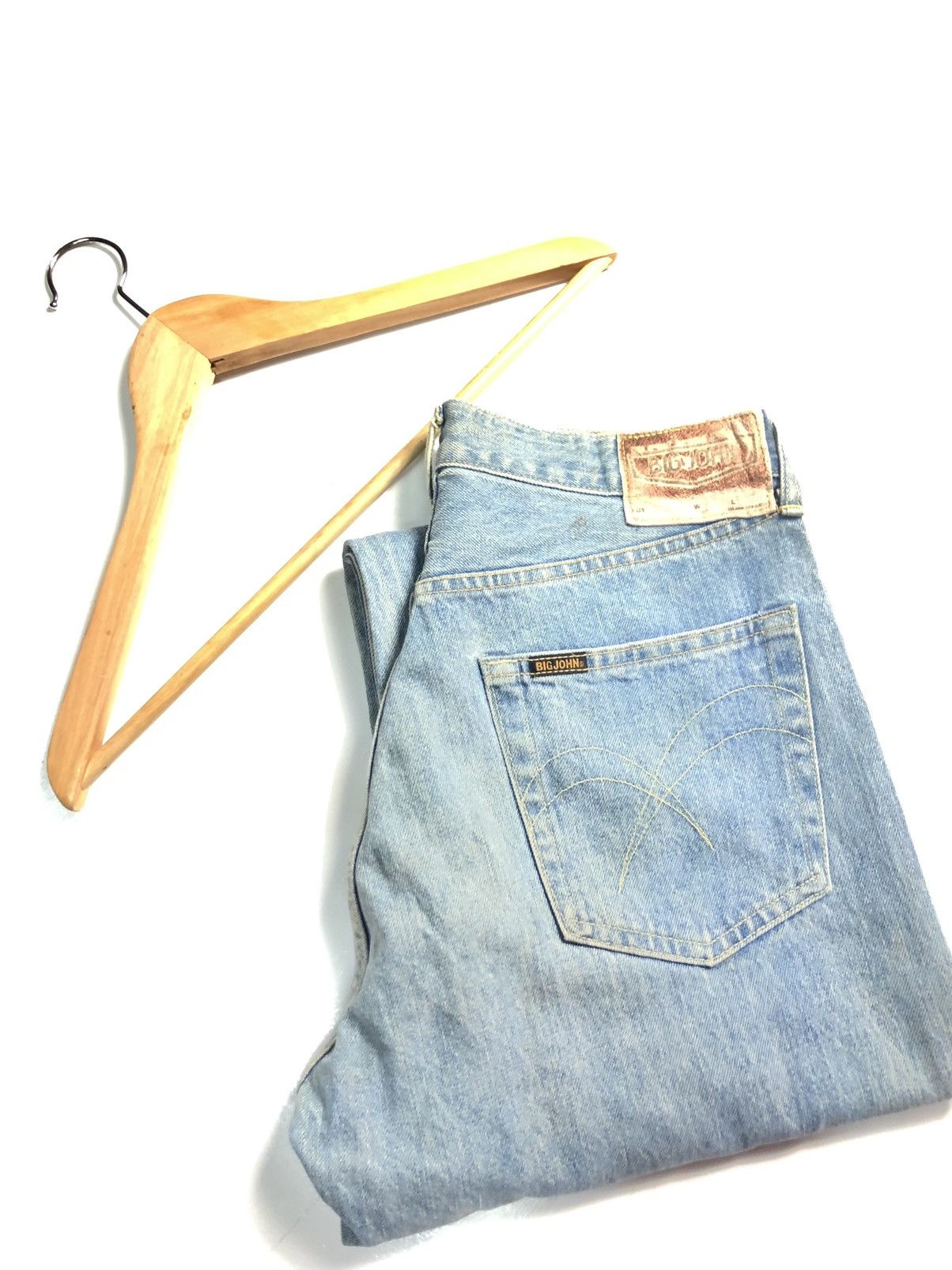 Big John × Vintage VINTAGE BIG JOHN SELVEDGE BLUE WASH DISTRESSED DENIM Size US 29 - 1 Thumbnail