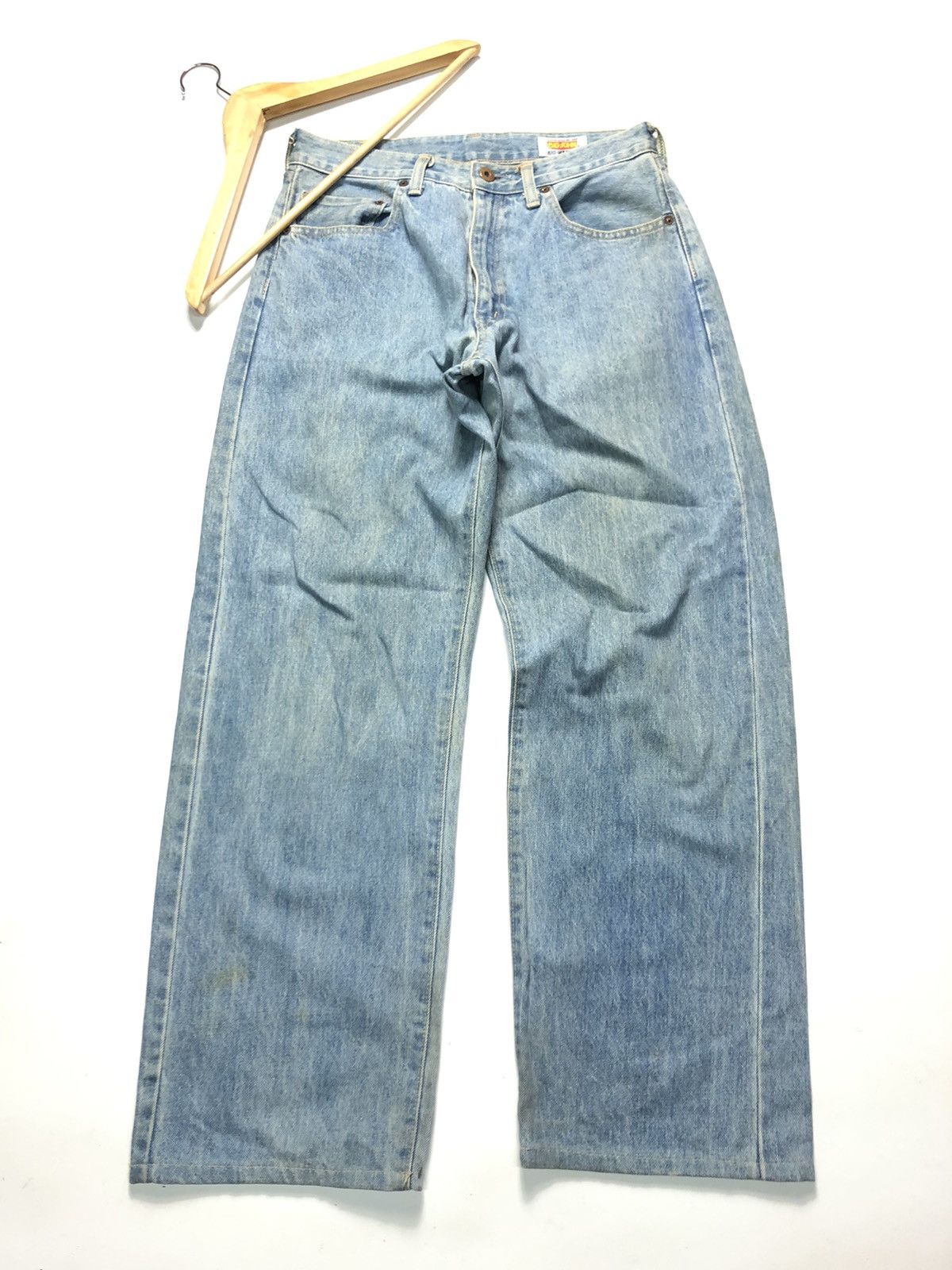 Big John × Vintage VINTAGE BIG JOHN SELVEDGE BLUE WASH DISTRESSED DENIM Size US 29 - 2 Thumbnail