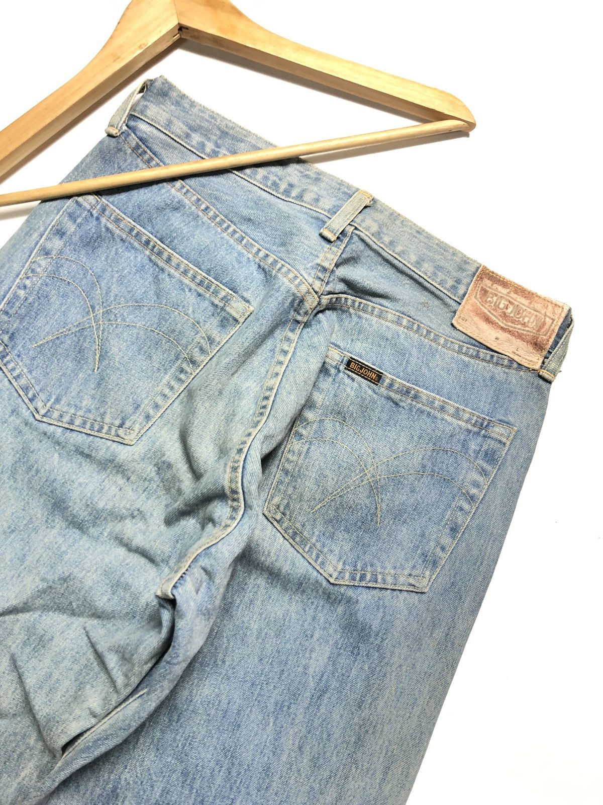 Big John × Vintage VINTAGE BIG JOHN SELVEDGE BLUE WASH DISTRESSED DENIM Size US 29 - 11 Thumbnail