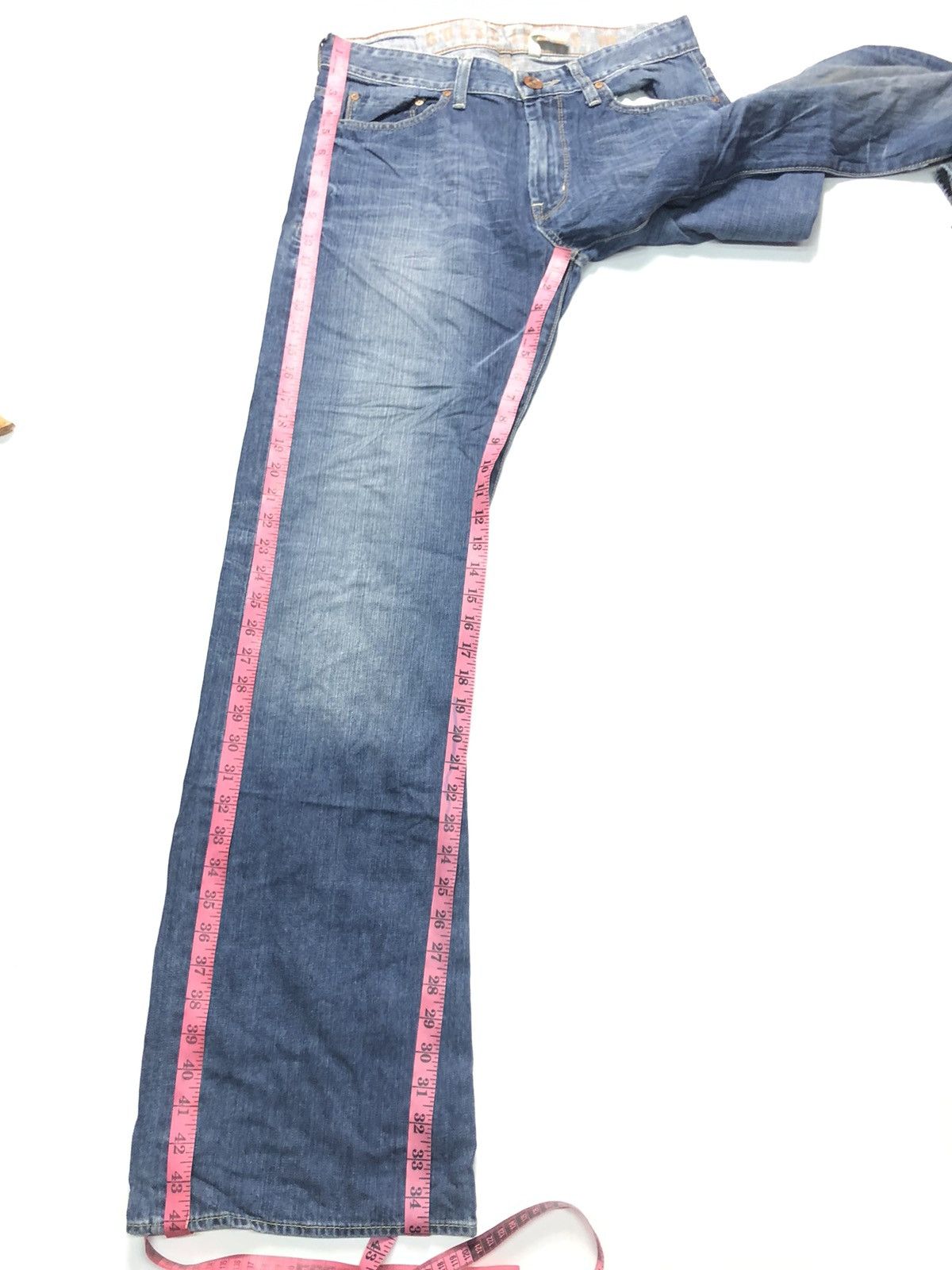 Guess × Vintage VINTAGE GUESS CLIFF-BOOT CUT BLUE WASH DENIM Size US 31 - 17 Thumbnail
