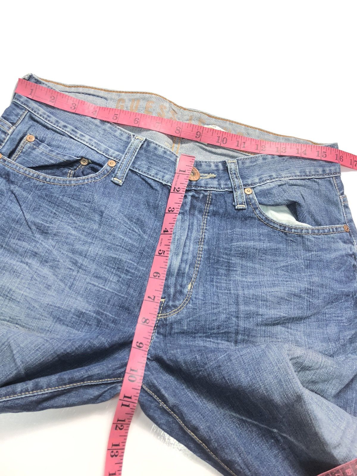 Guess × Vintage VINTAGE GUESS CLIFF-BOOT CUT BLUE WASH DENIM Size US 31 - 16 Thumbnail