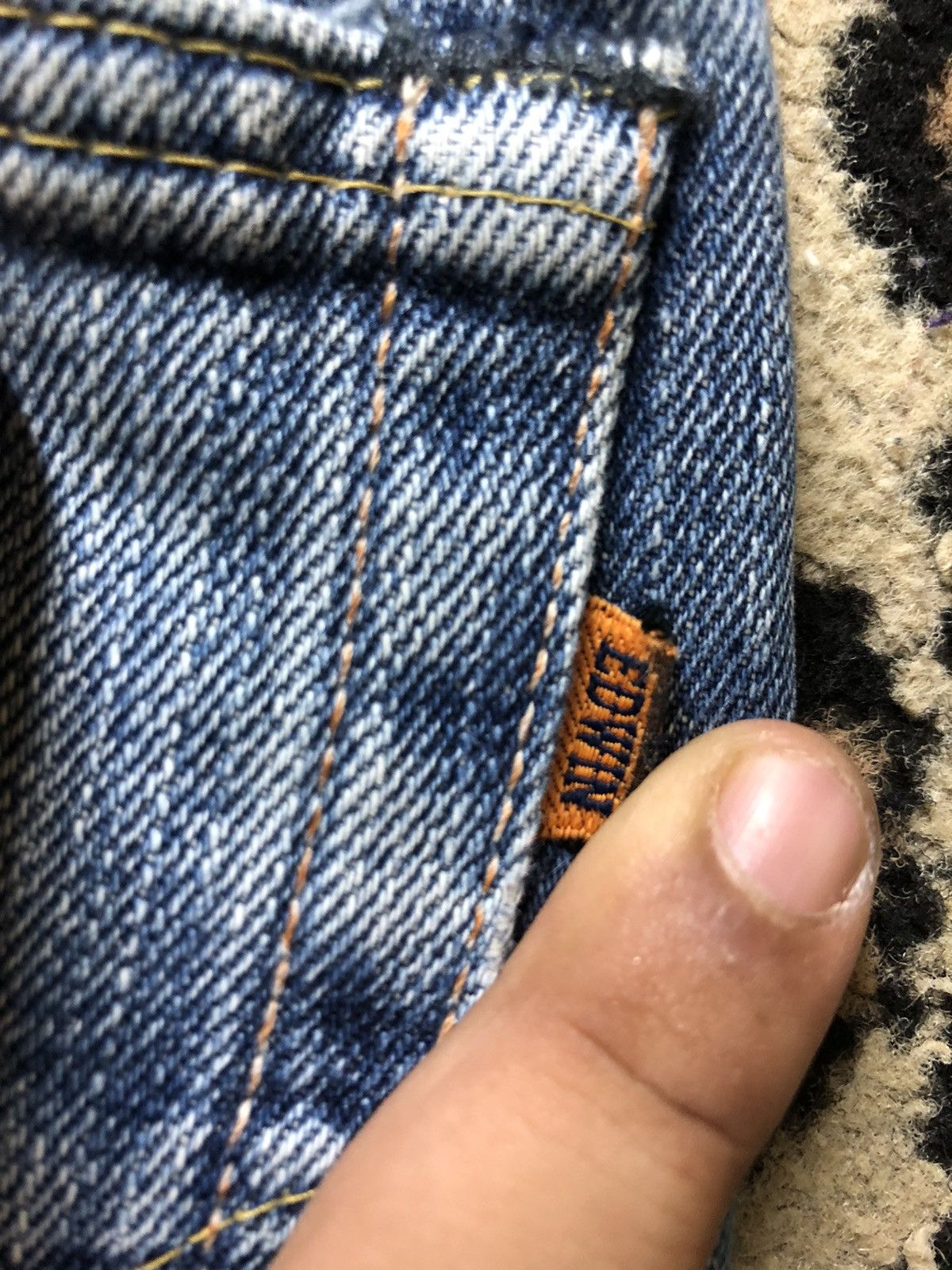Edwin × Vintage VINTAGE SELVEDGE EDWIN 505x BLUE WASH DISTRESSED DENIM Size US 30 / EU 46 - 11 Thumbnail