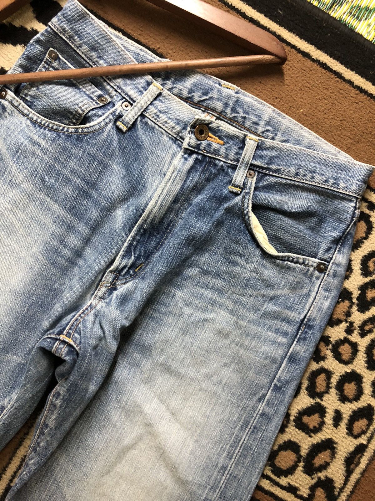 Edwin × Vintage VINTAGE SELVEDGE EDWIN 505x BLUE WASH DISTRESSED DENIM Size US 30 / EU 46 - 2 Thumbnail